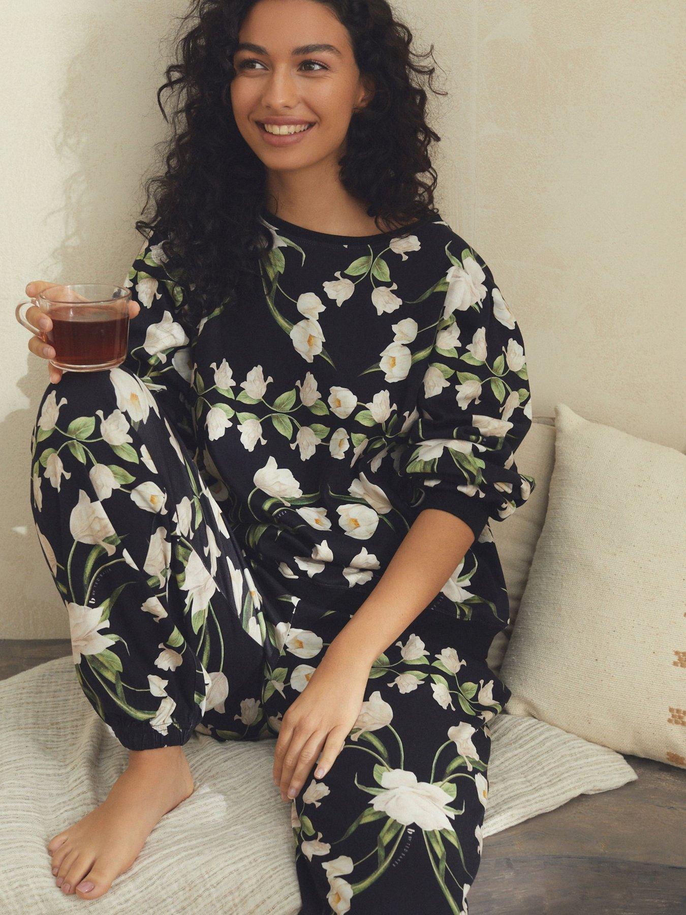 Image 5 of 5 of B By Ted Baker Long Sleeve Cotton Pyjama Set - Black