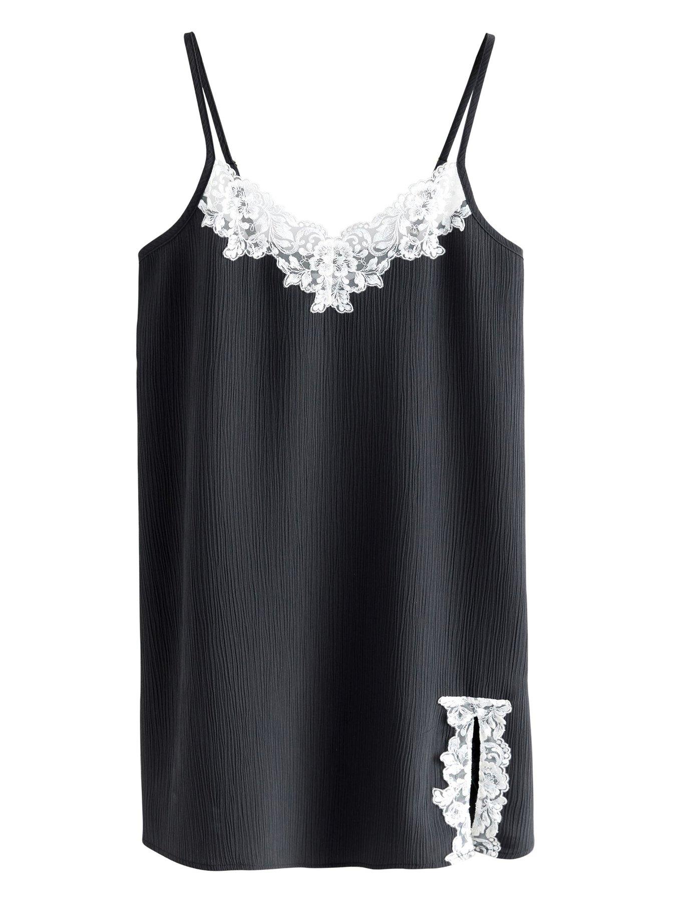 Image 5 of 6 of B By Ted Baker Lace Edging Slip - Black