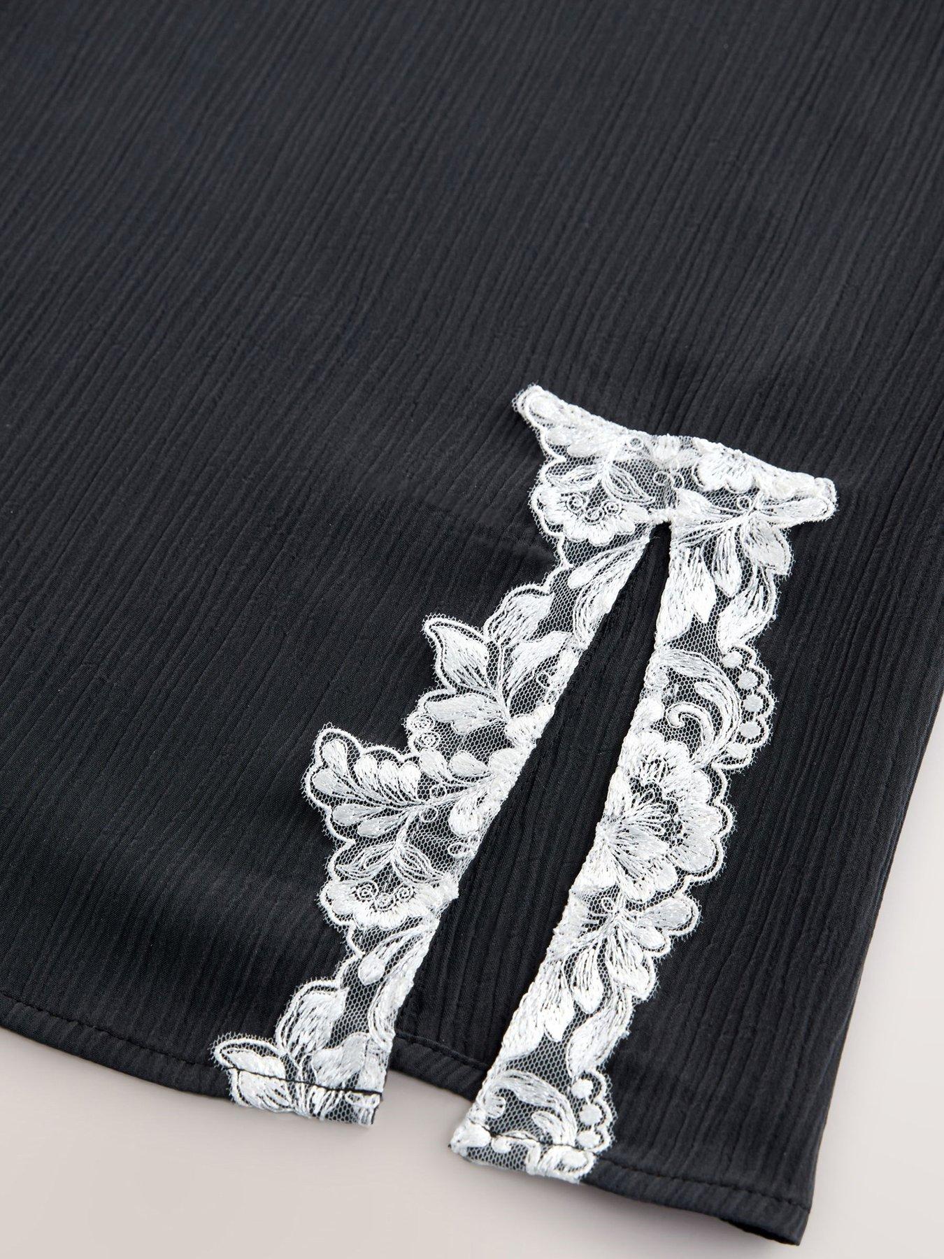 Image 6 of 6 of B By Ted Baker Lace Edging Slip - Black