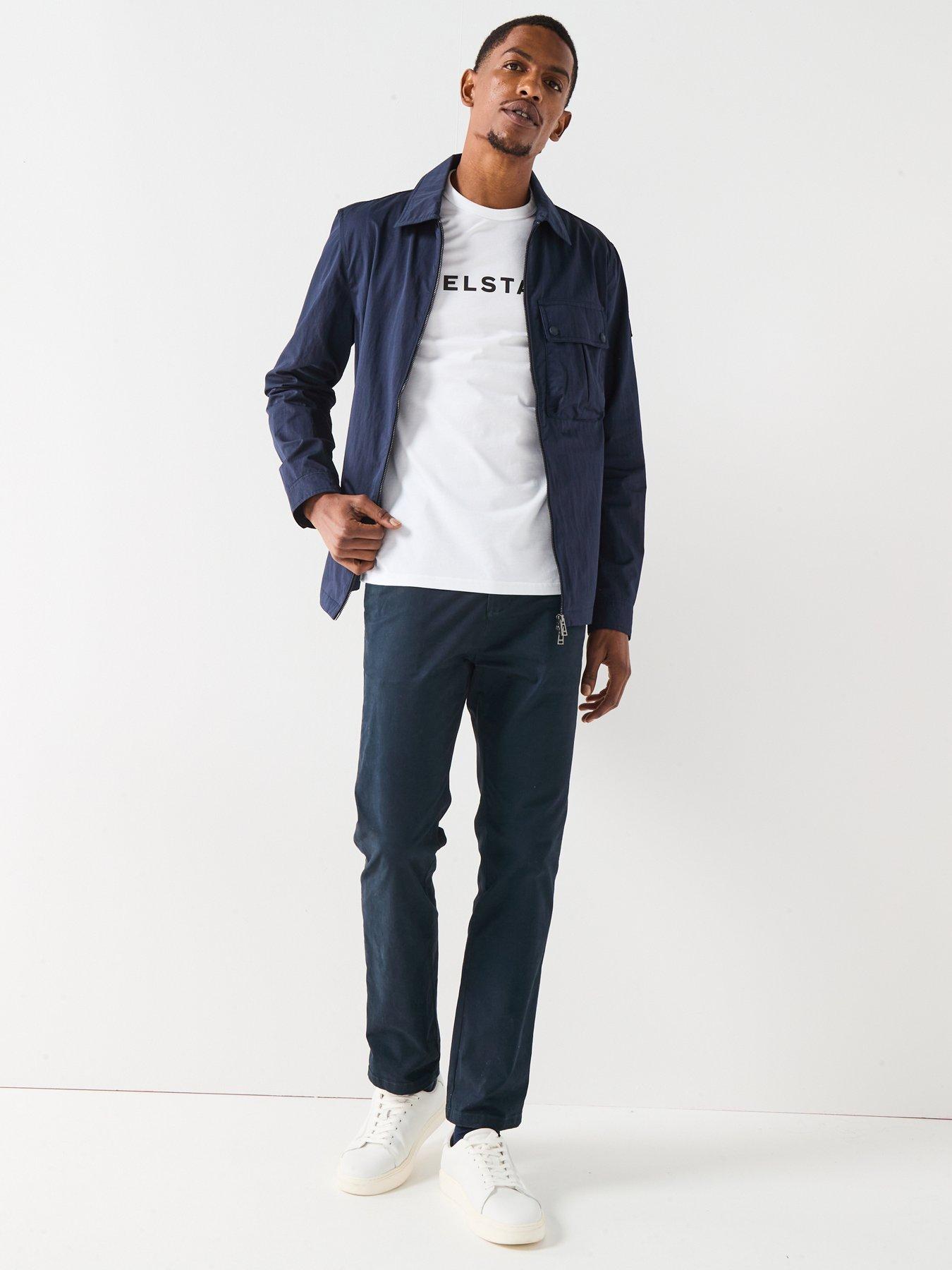 Image 3 of 6 of Belstaff Drome Cotton Zip Overshirt - Navy