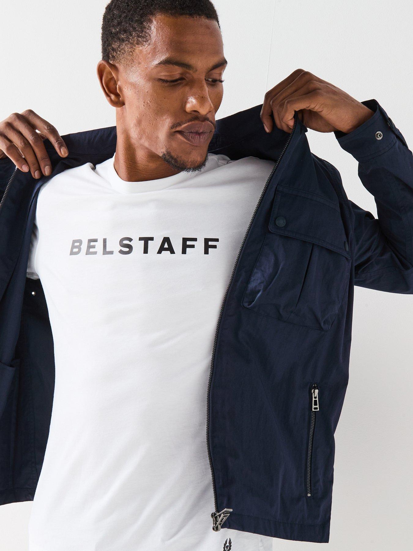 Image 4 of 6 of Belstaff Drome Cotton Zip Overshirt - Navy