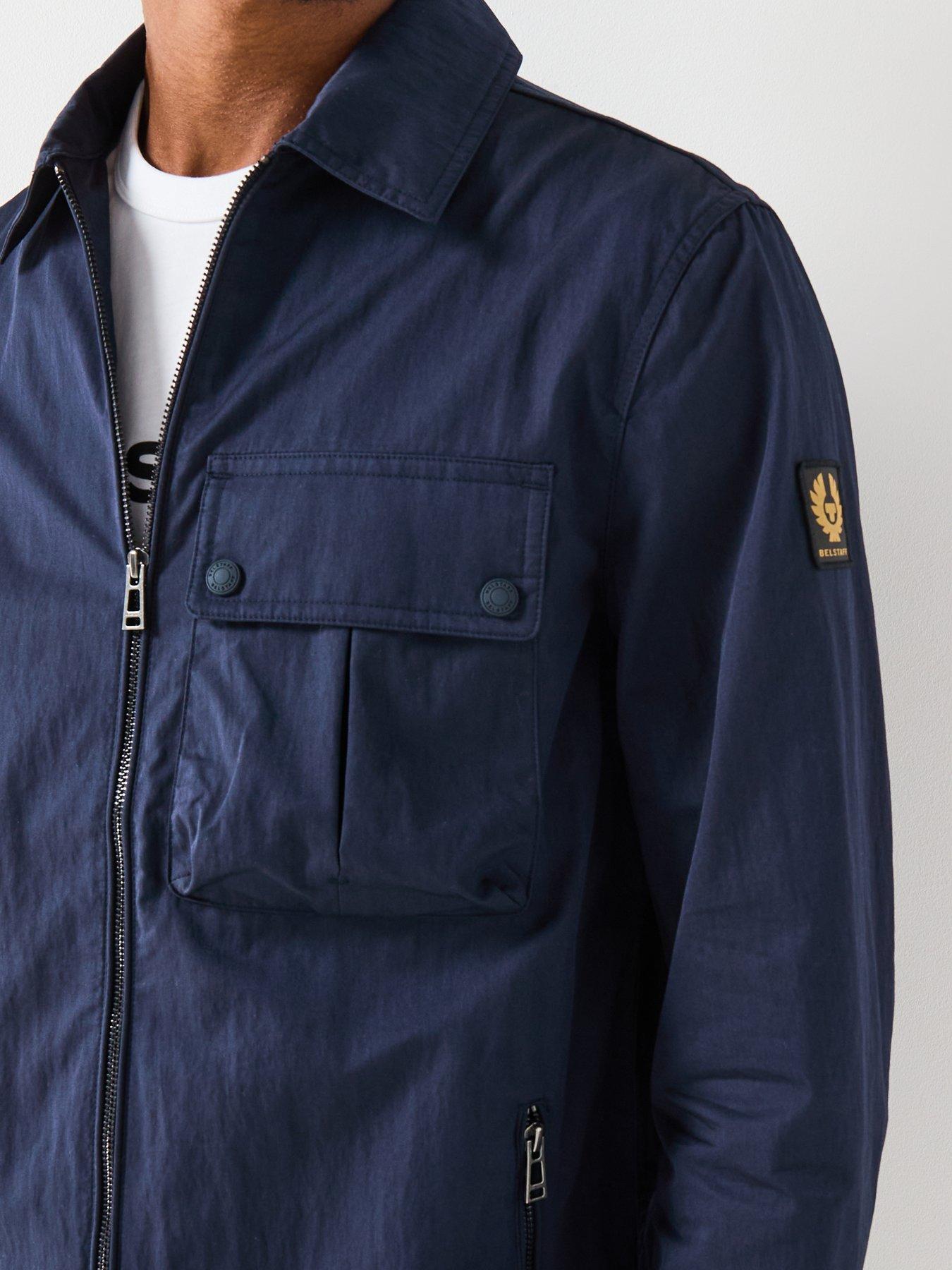 Image 5 of 6 of Belstaff Drome Cotton Zip Overshirt - Navy