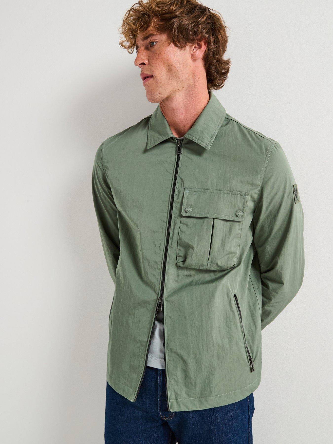 Belstaff Drome Cotton Zip Overshirt - Light Green