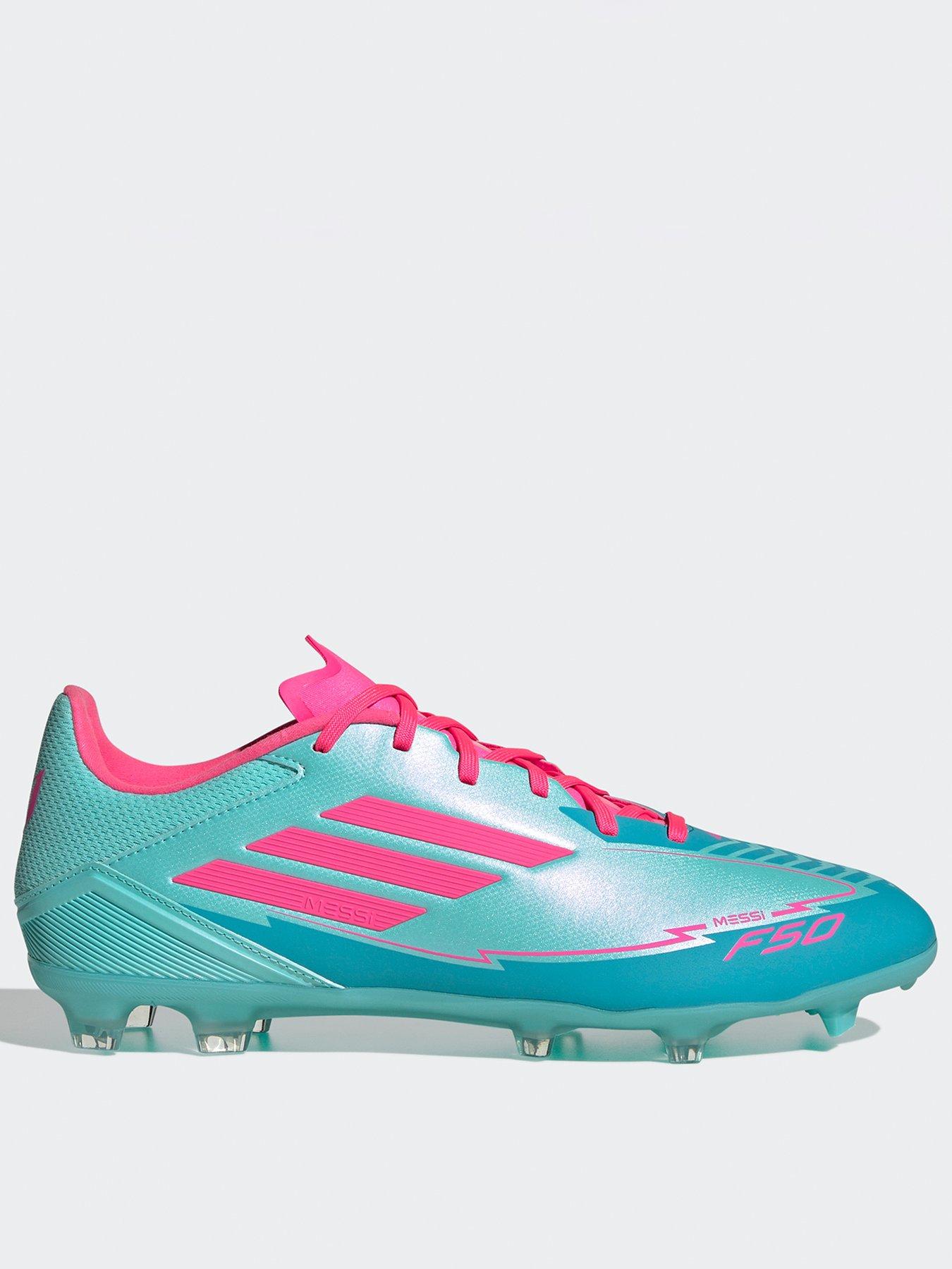 undefined Men's F50 League Messi Firm Ground Football Boots - Flash Aqua / Lucid Pink