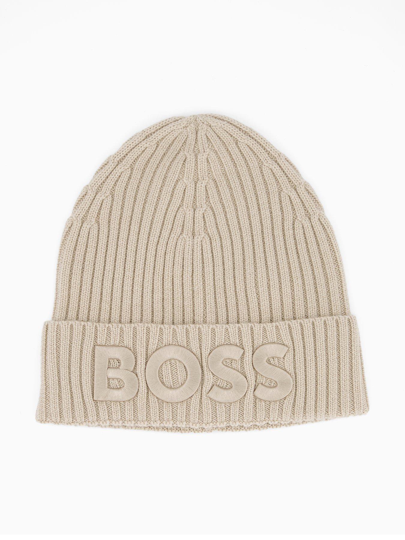 boss-lara-knitted-beanie-light-beigefront