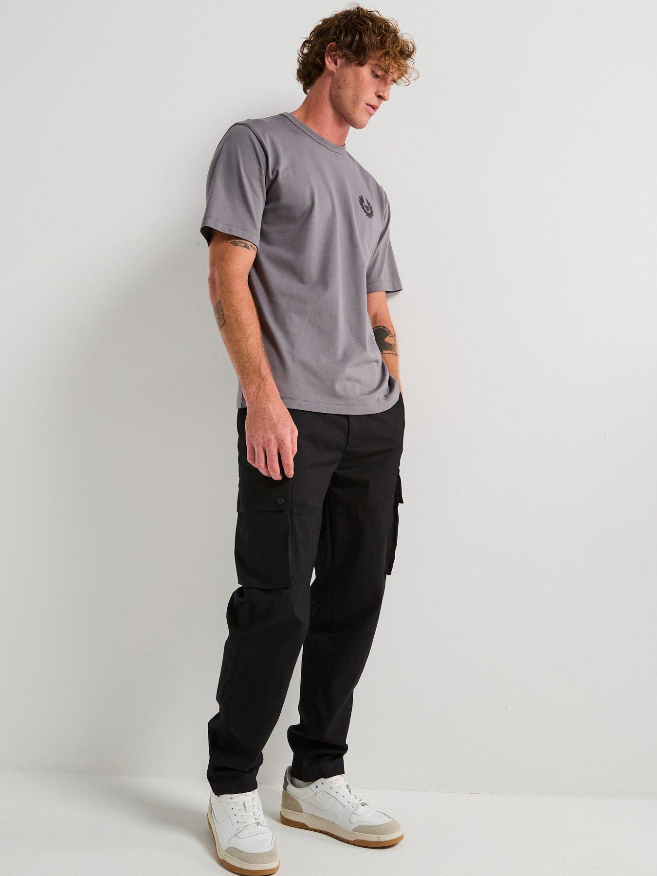 Image 5 of 6 of Belstaff Route Cotton Uncuffed Cargo Pants - Black