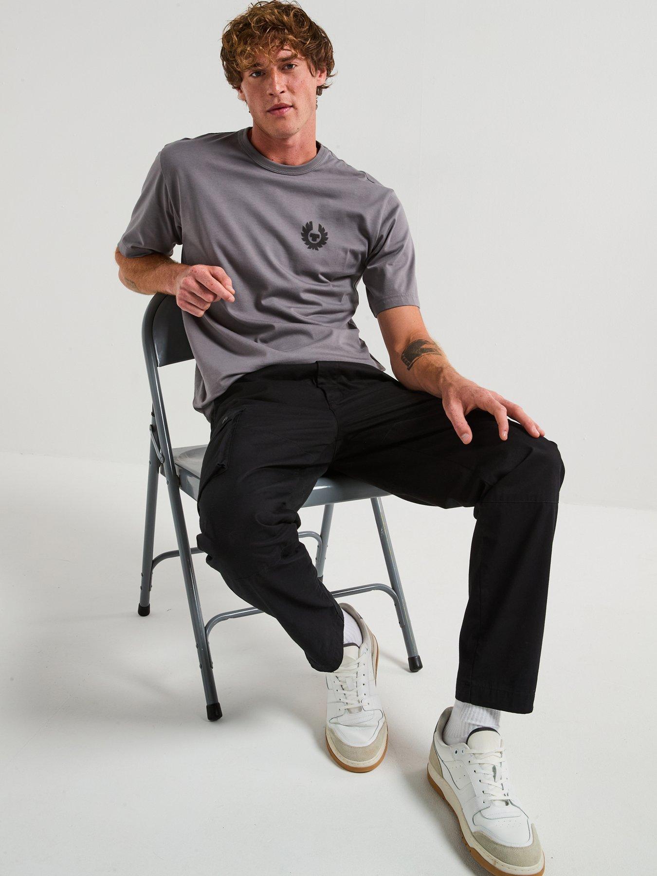 Image 6 of 6 of Belstaff Route Cotton Uncuffed Cargo Pants - Black