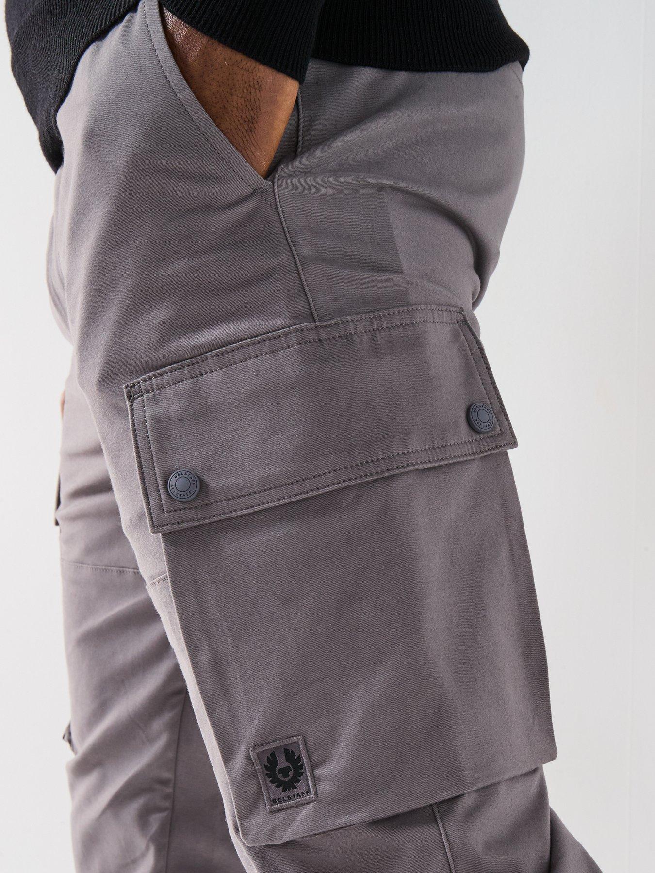 Image 4 of 6 of Belstaff Route Cotton Uncuffed Cargo Pants - Dark Grey