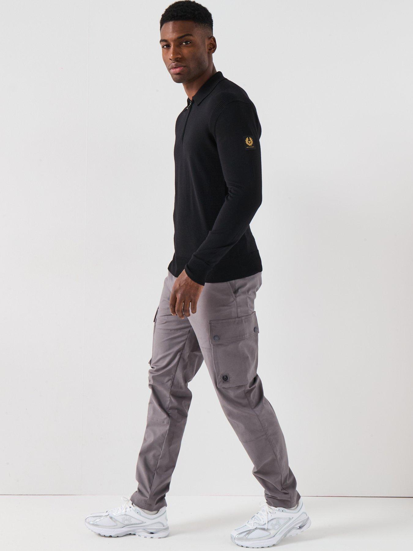 Image 5 of 6 of Belstaff Route Cotton Uncuffed Cargo Pants - Dark Grey