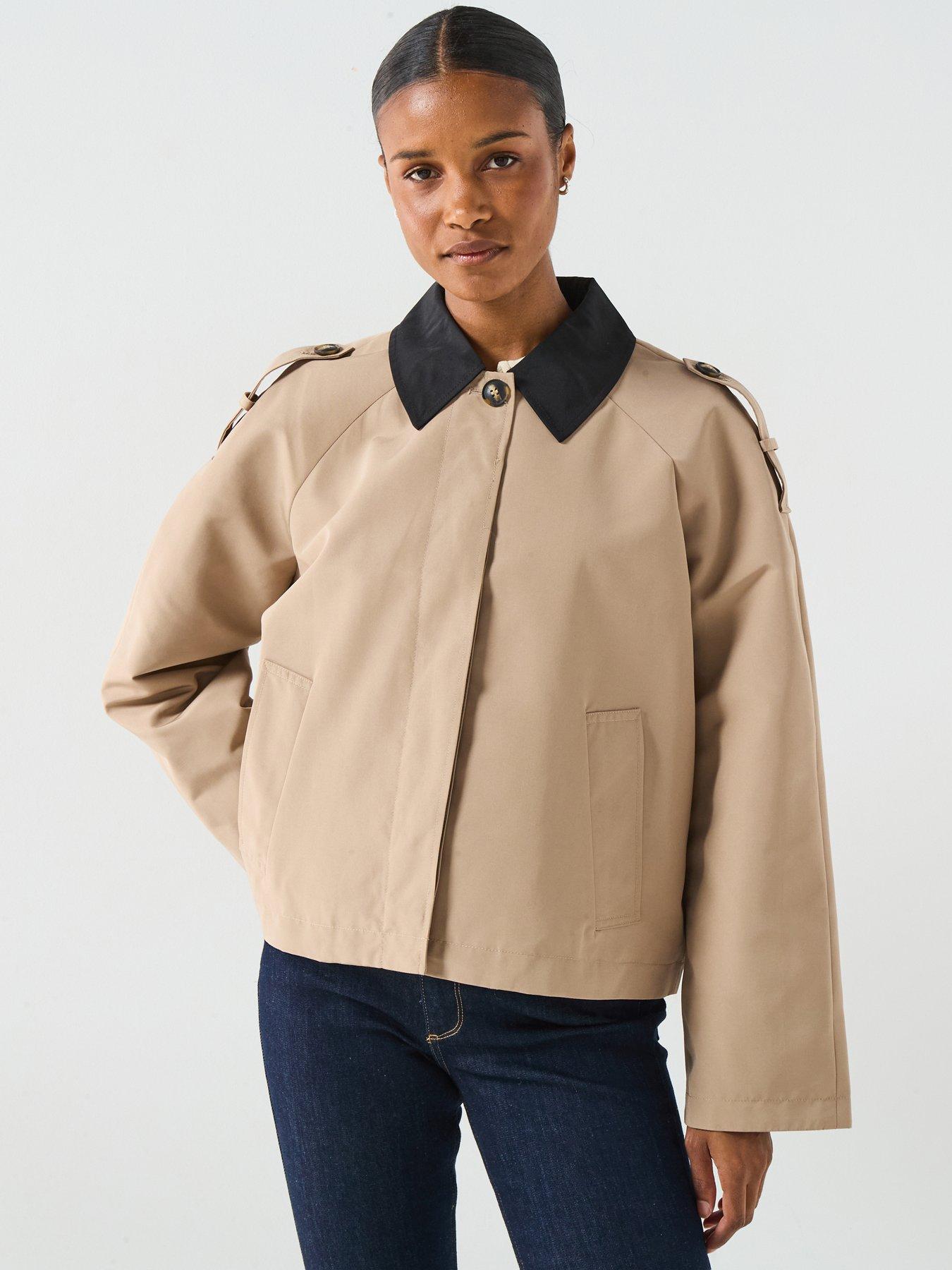 Image 1 of 6 of Vero Moda Lucia Maria Short Collared Jacket - Beige
