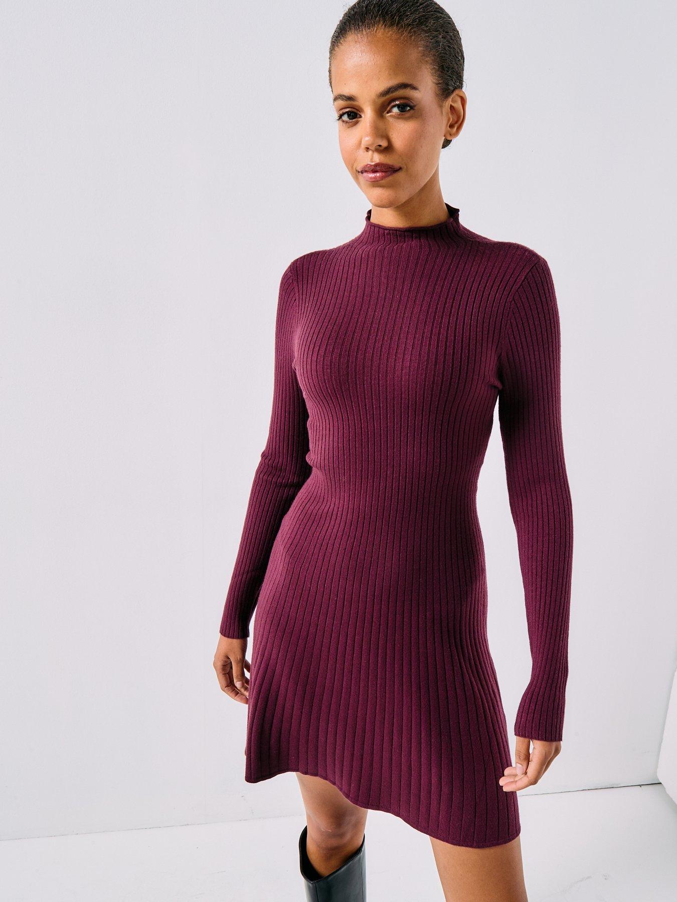 Skater Dresses | Casual | Red | S | Long Sleeve | Very