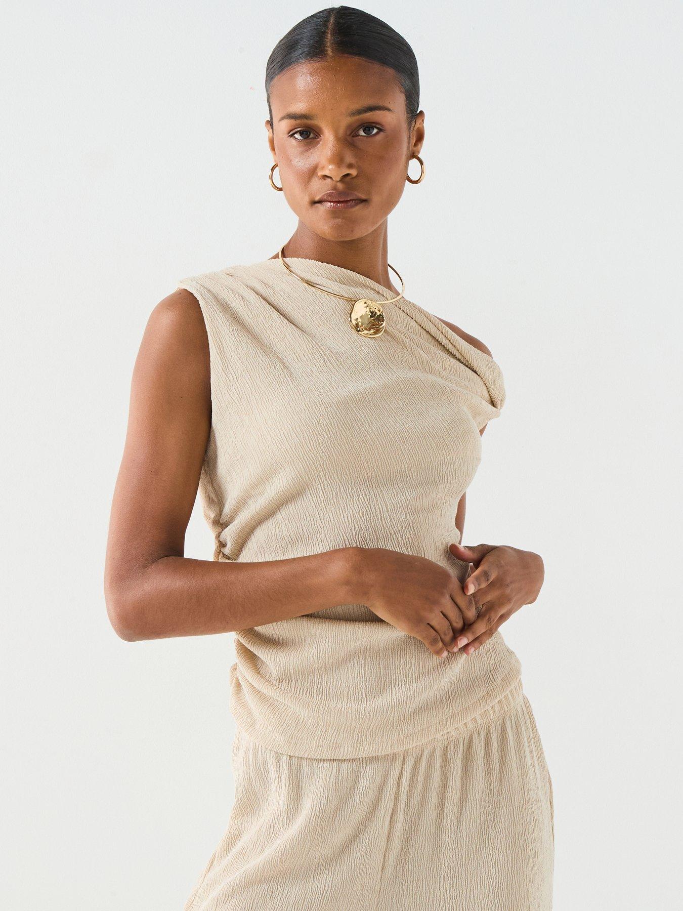 Image 1 of 6 of Vero Moda Luna Sleeveless Top - Cream
