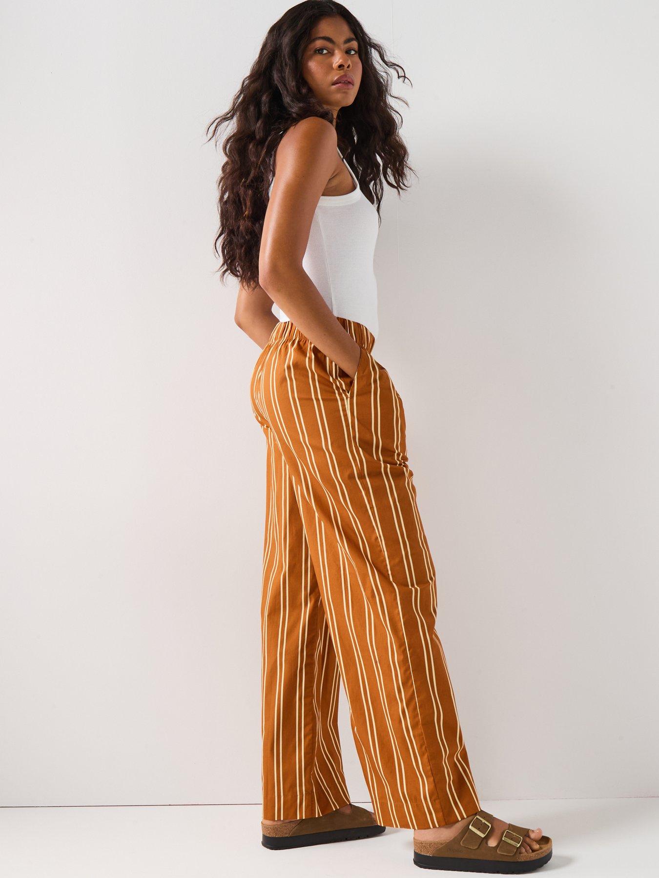 aware-woven-striped-pant-mustardoutfit