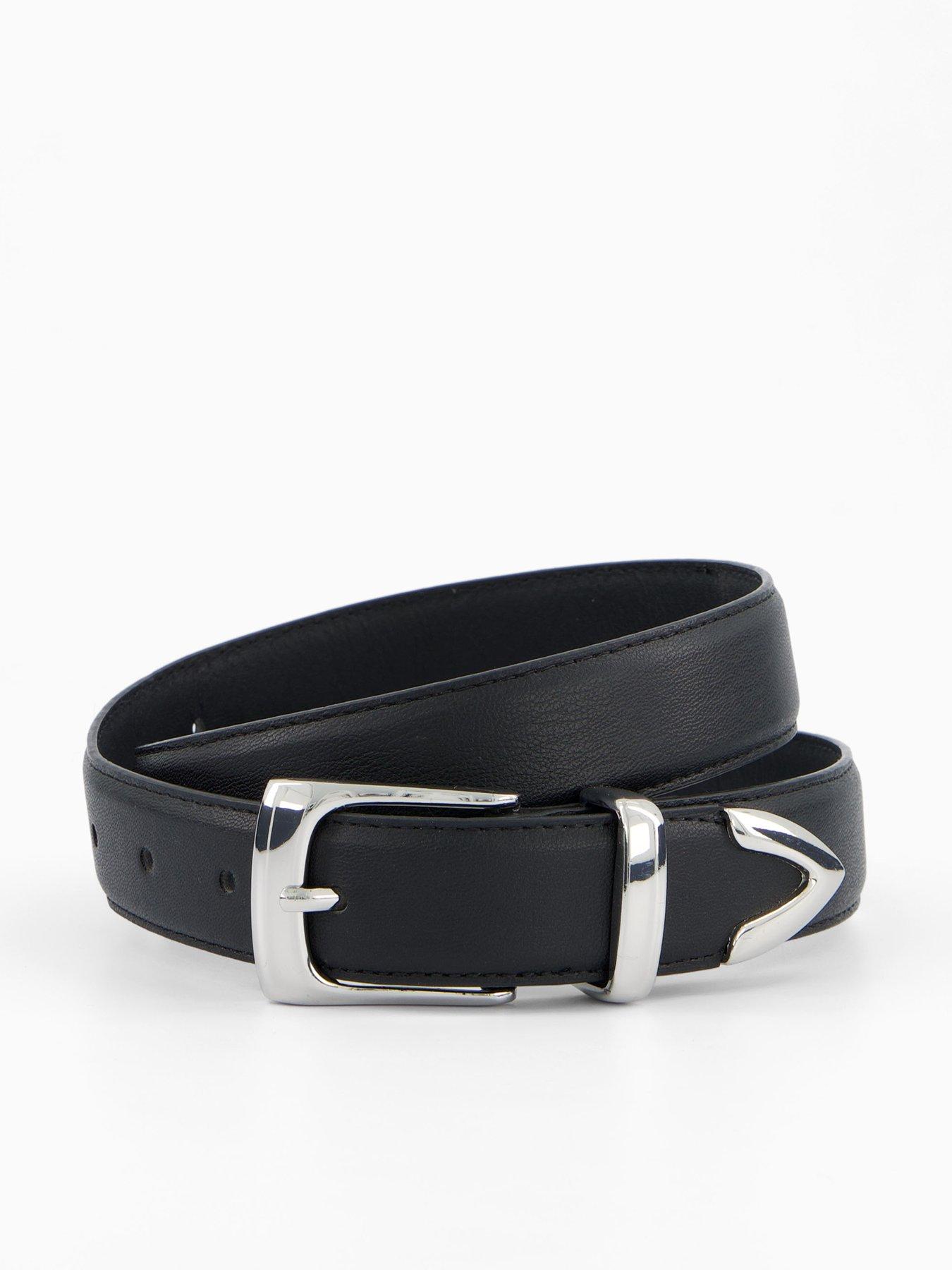 PIECES Julietta Jeans Silver Hardware Belt - Black