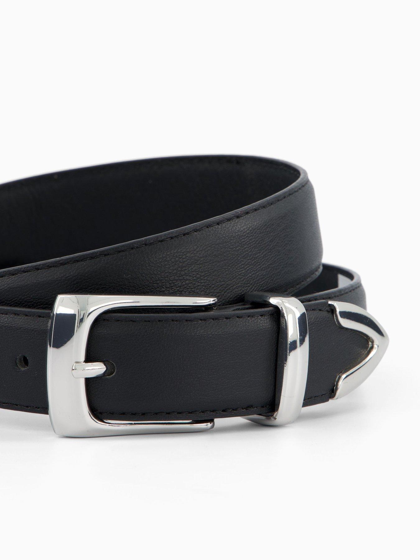 Image 2 of 4 of PIECES Julietta Jeans Silver Hardware Belt - Black