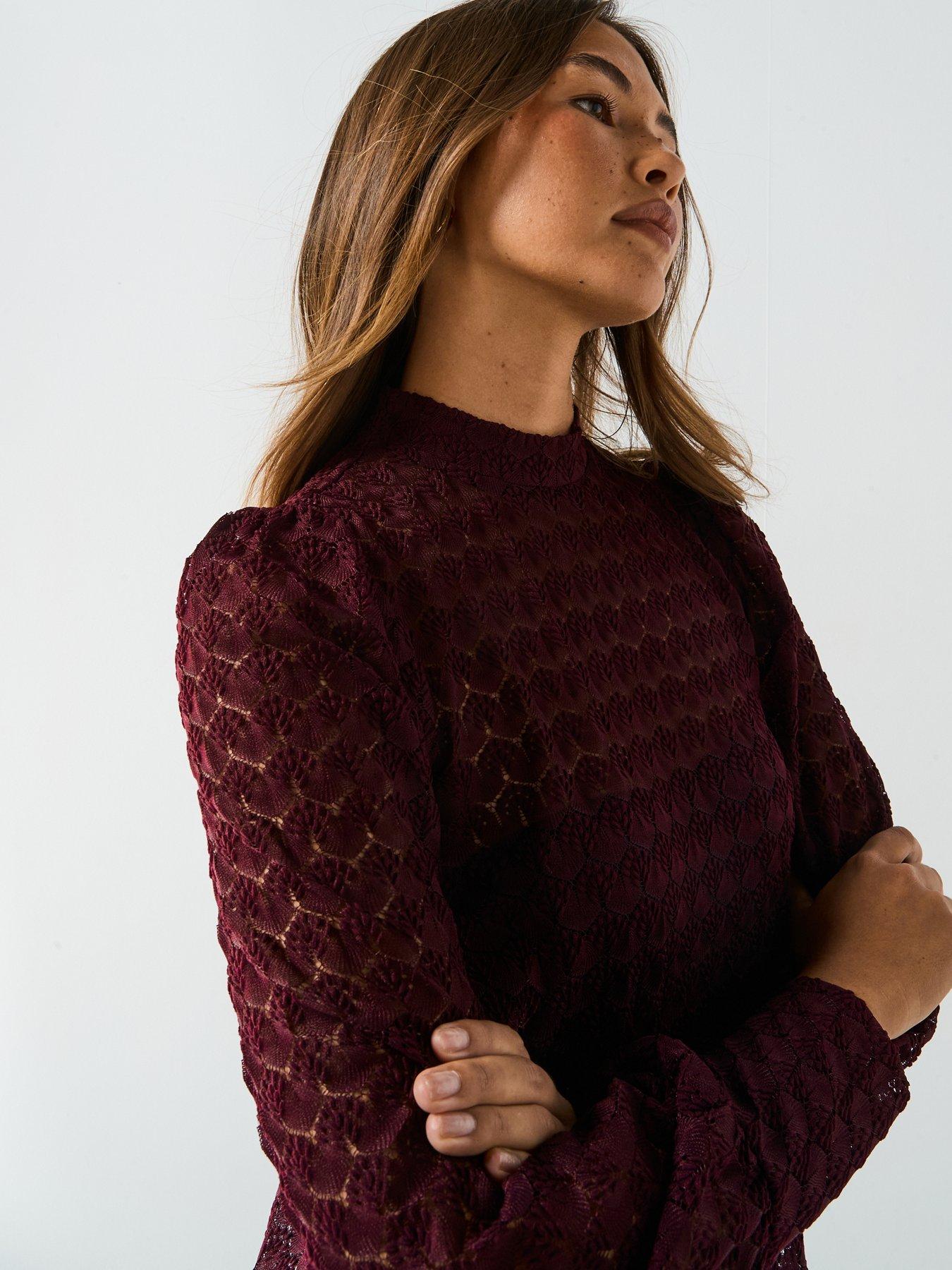 vero-moda-becca-long-sleeve-high-neck-lace-top-redoutfit
