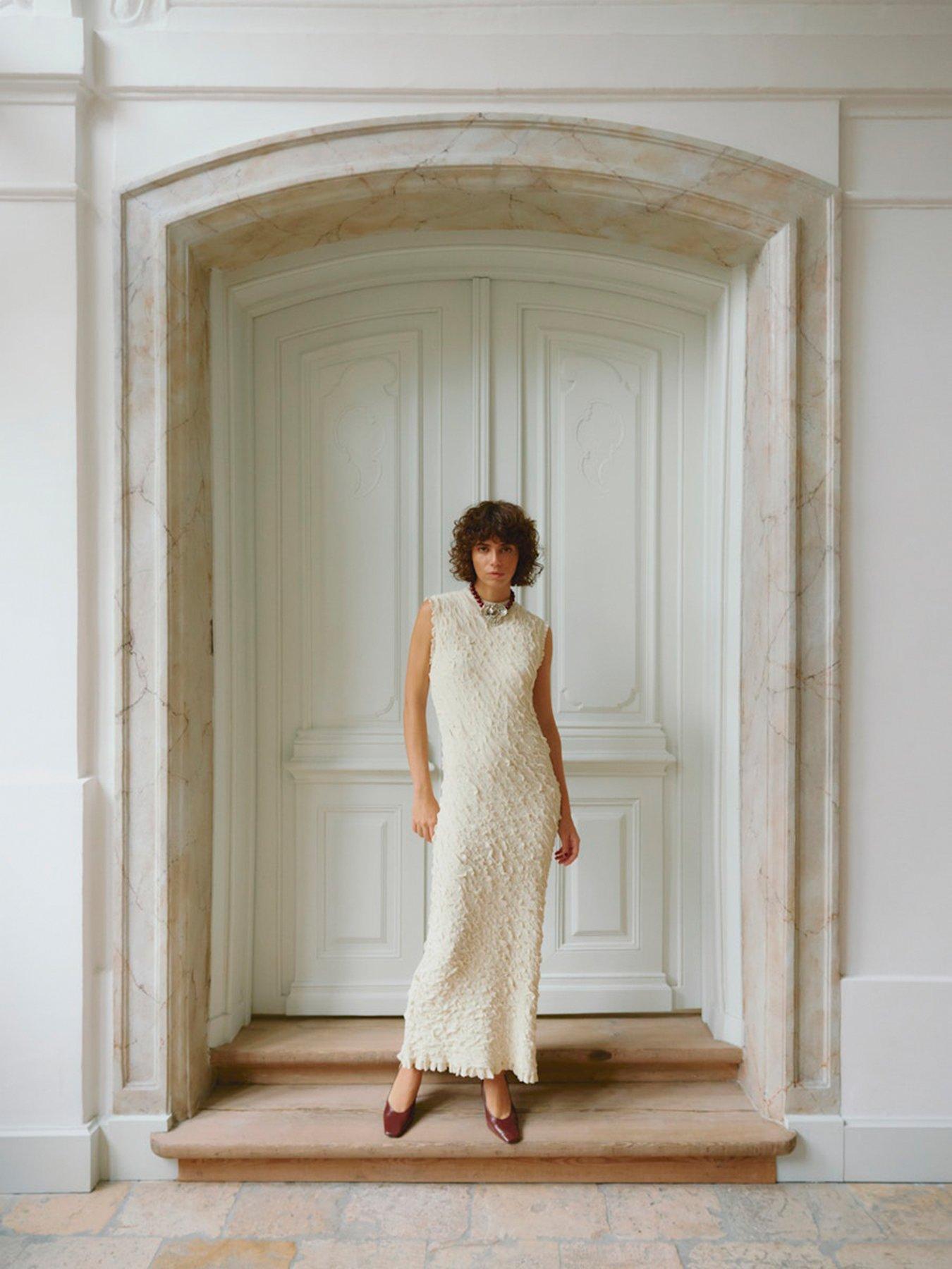 AWARE Stormi Short Sleeve O-Neck 7/8 Knit Dress - Cream