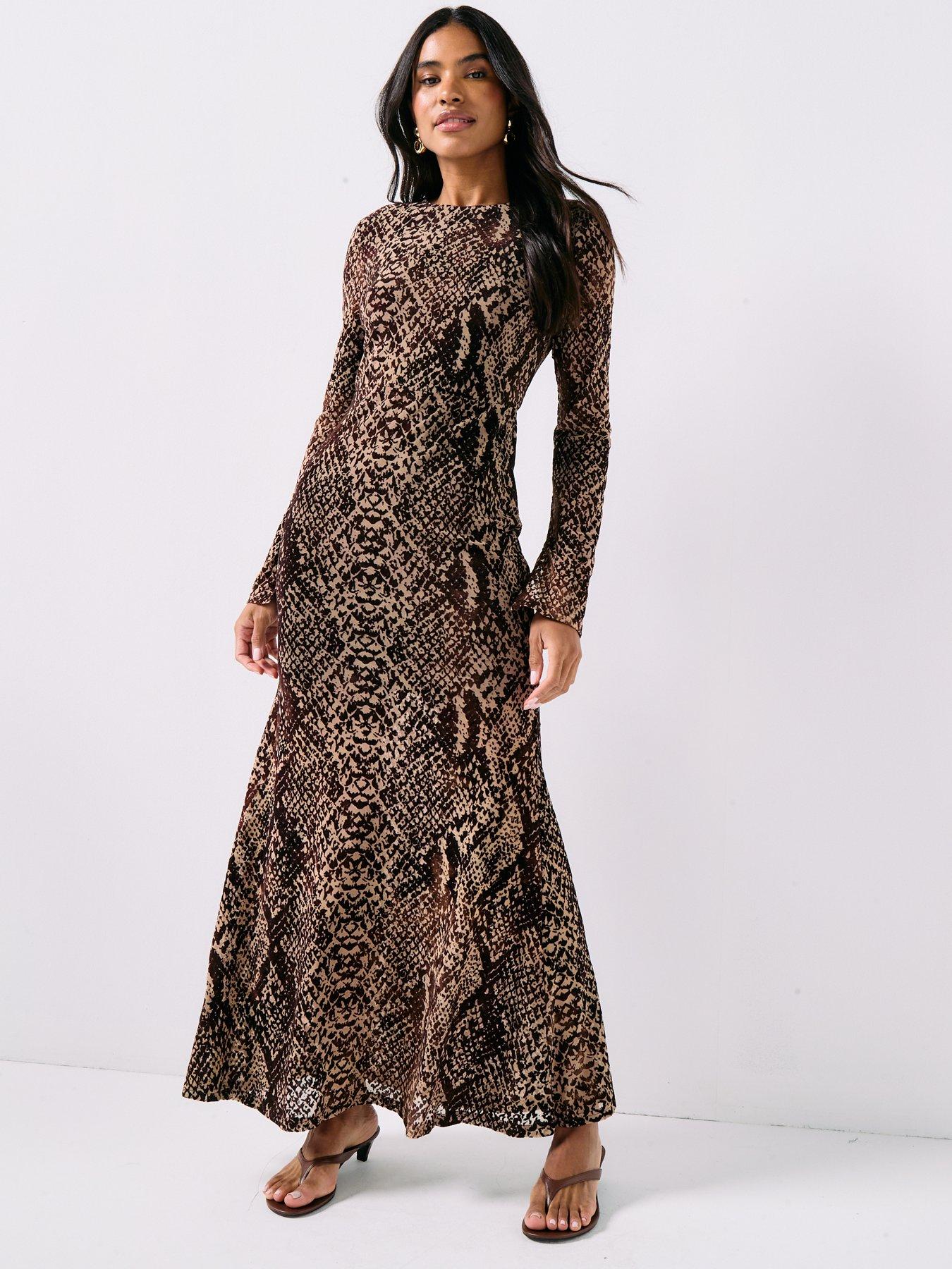 Rouge Rousari Ls Maxi Dress - Brown