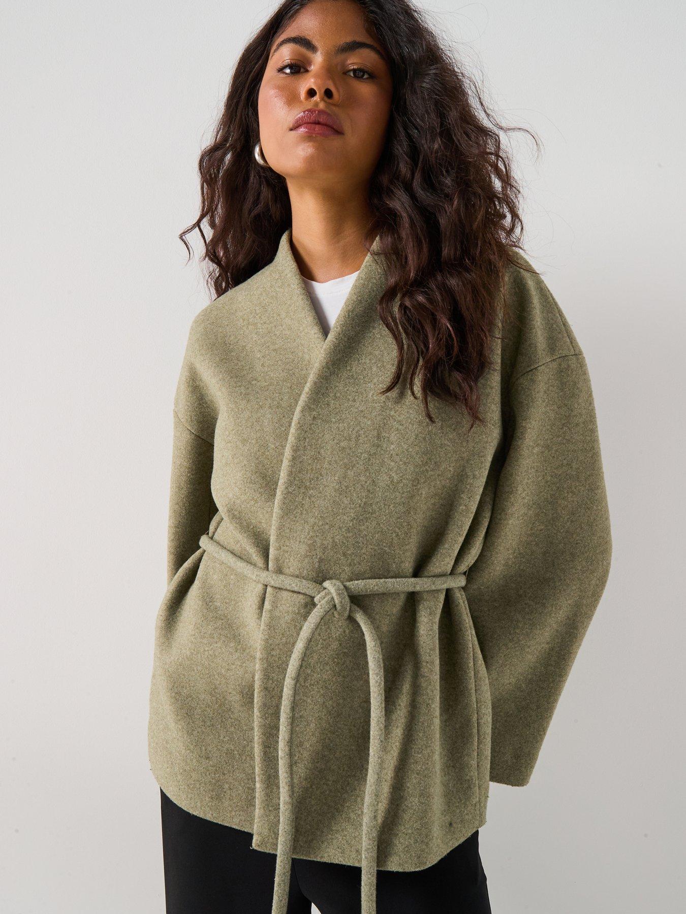 Image 1 of 5 of AWARE Sijina Long Sleeve V-neck Short Jacket - Green