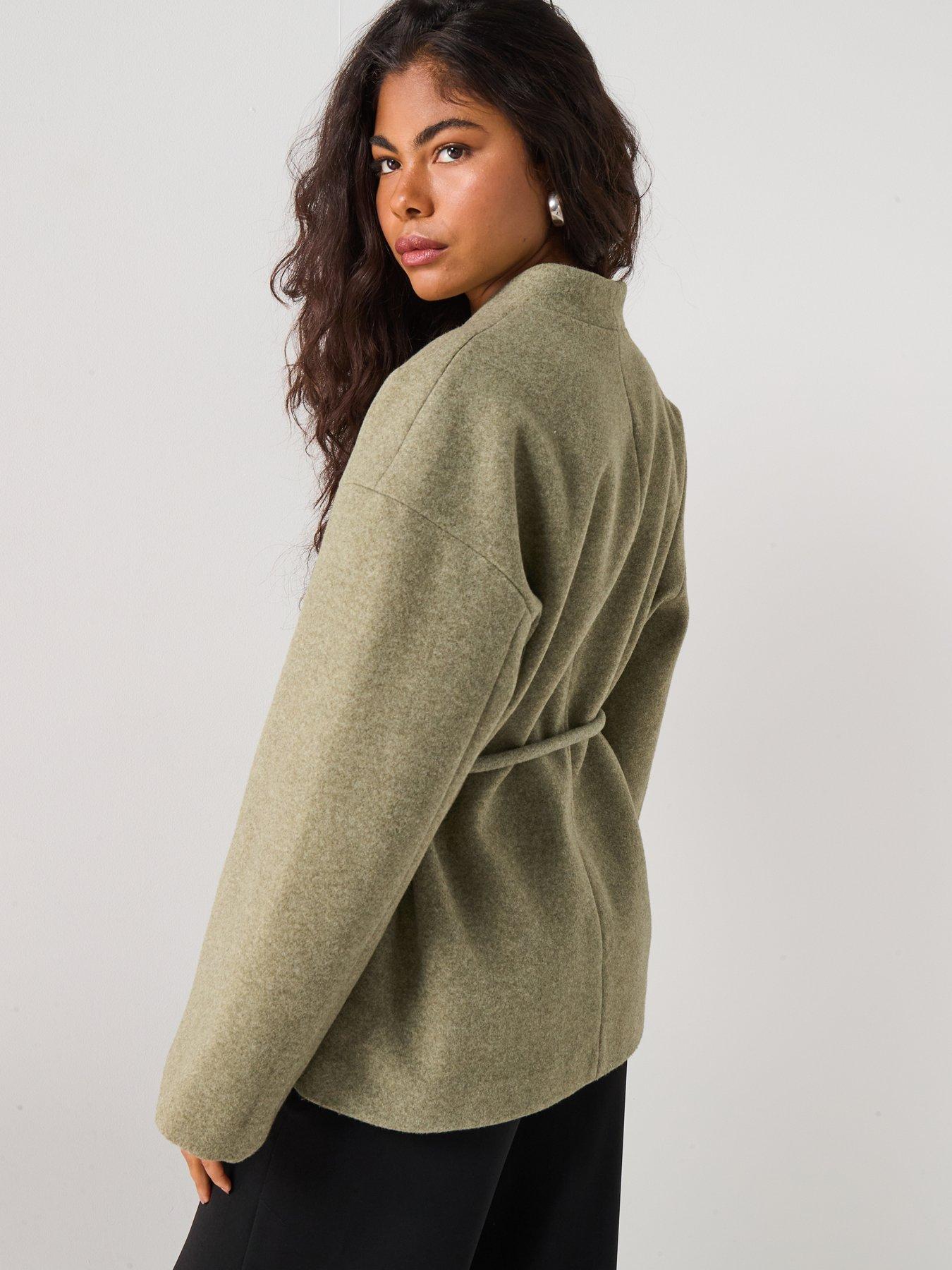 Image 2 of 5 of AWARE Sijina Long Sleeve V-neck Short Jacket - Green