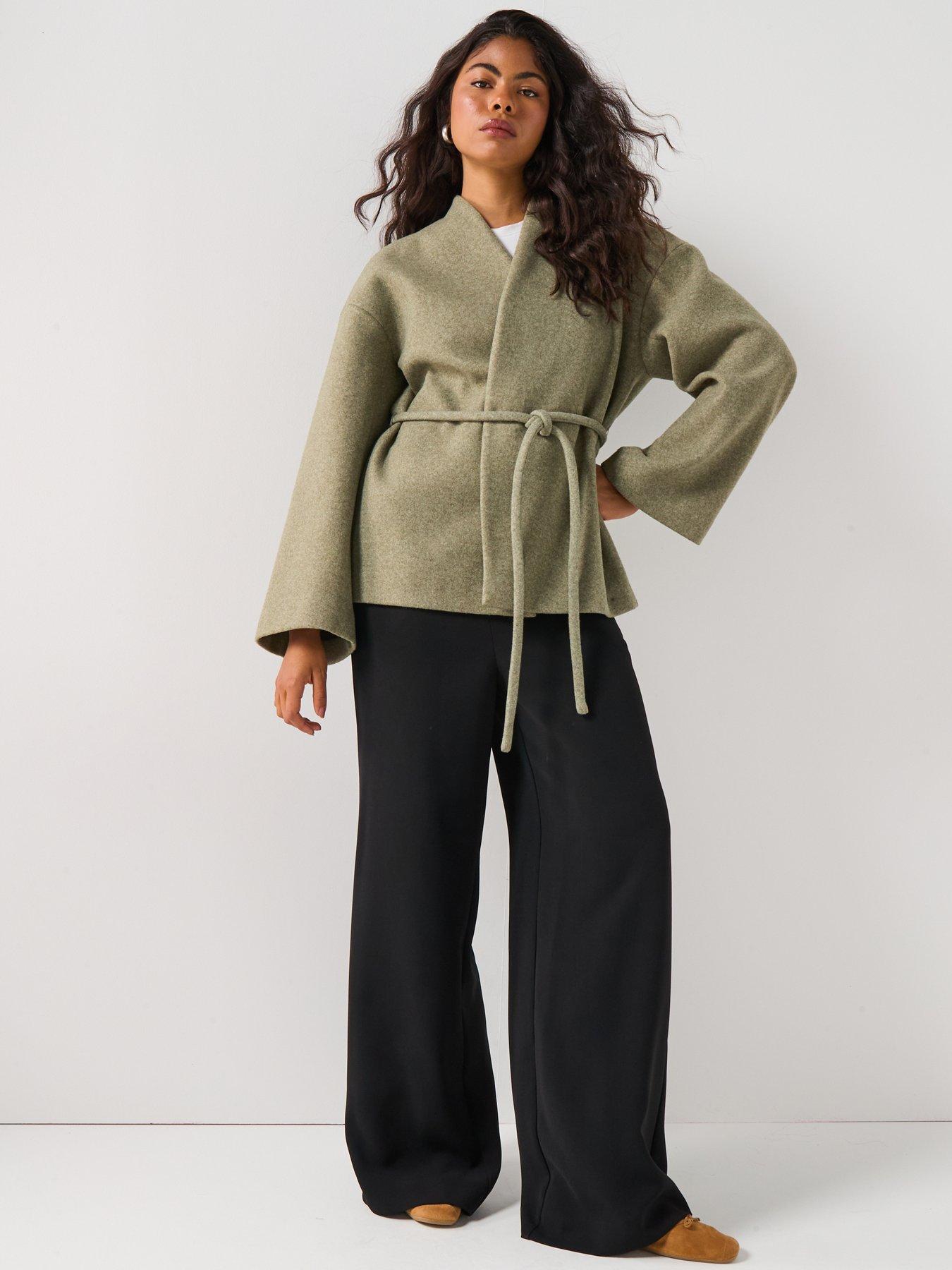 Image 3 of 5 of AWARE Sijina Long Sleeve V-neck Short Jacket - Green