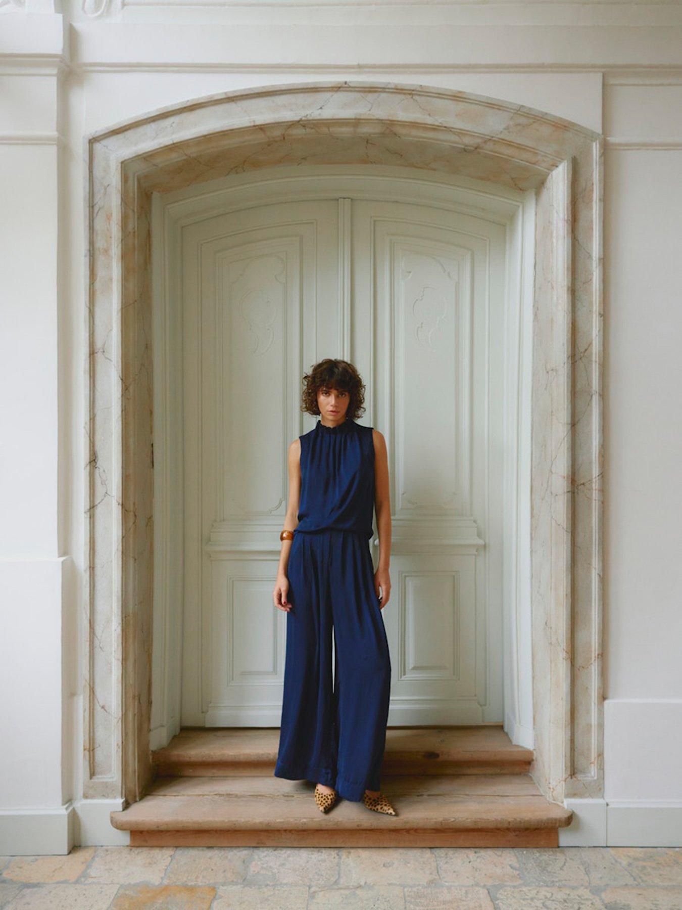 AWARE Shanna Low Waist Wide Leg Pant - Navy