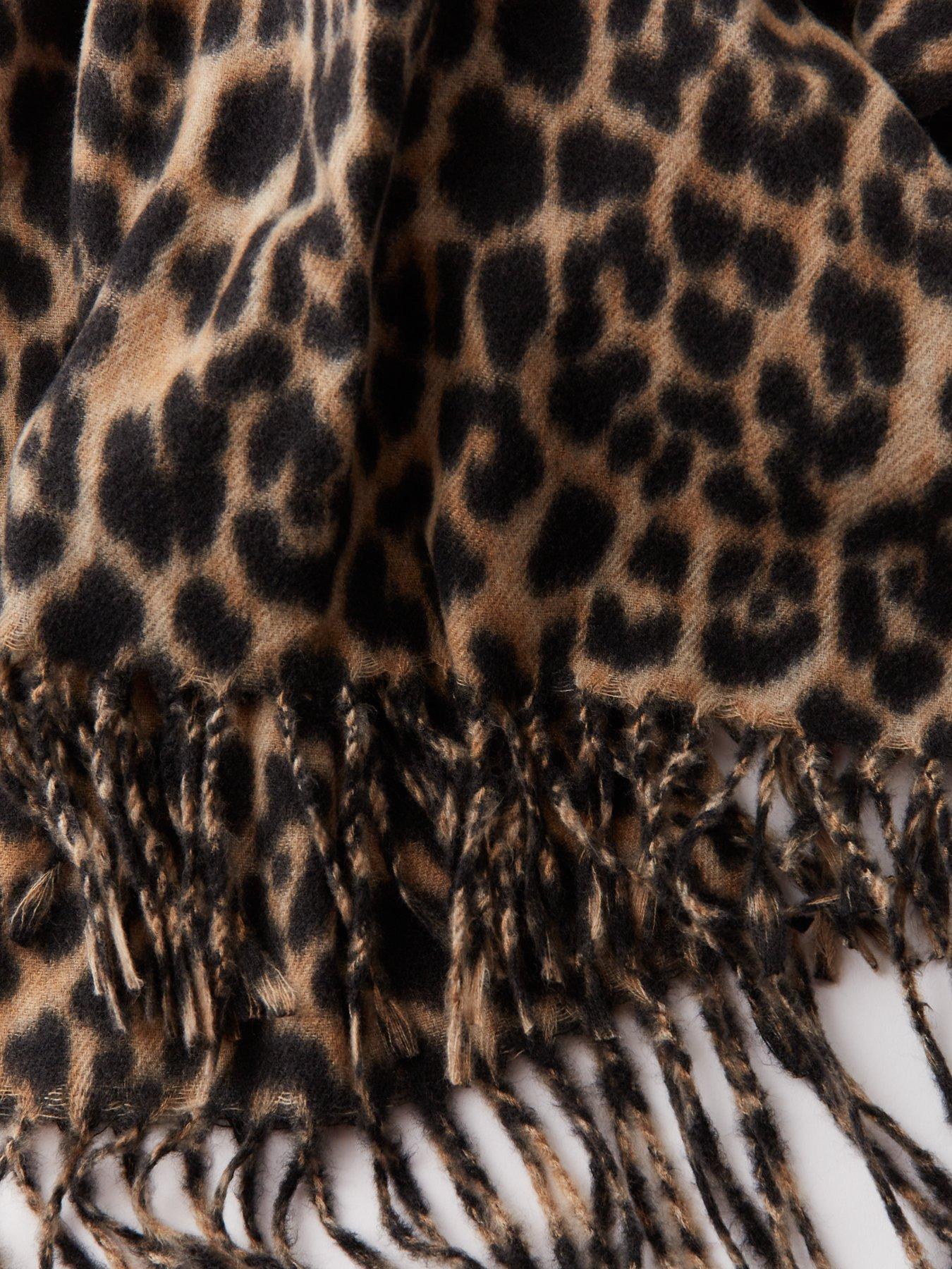 Image 3 of 4 of PIECES Animal Print Long Scarf - Leopard Print