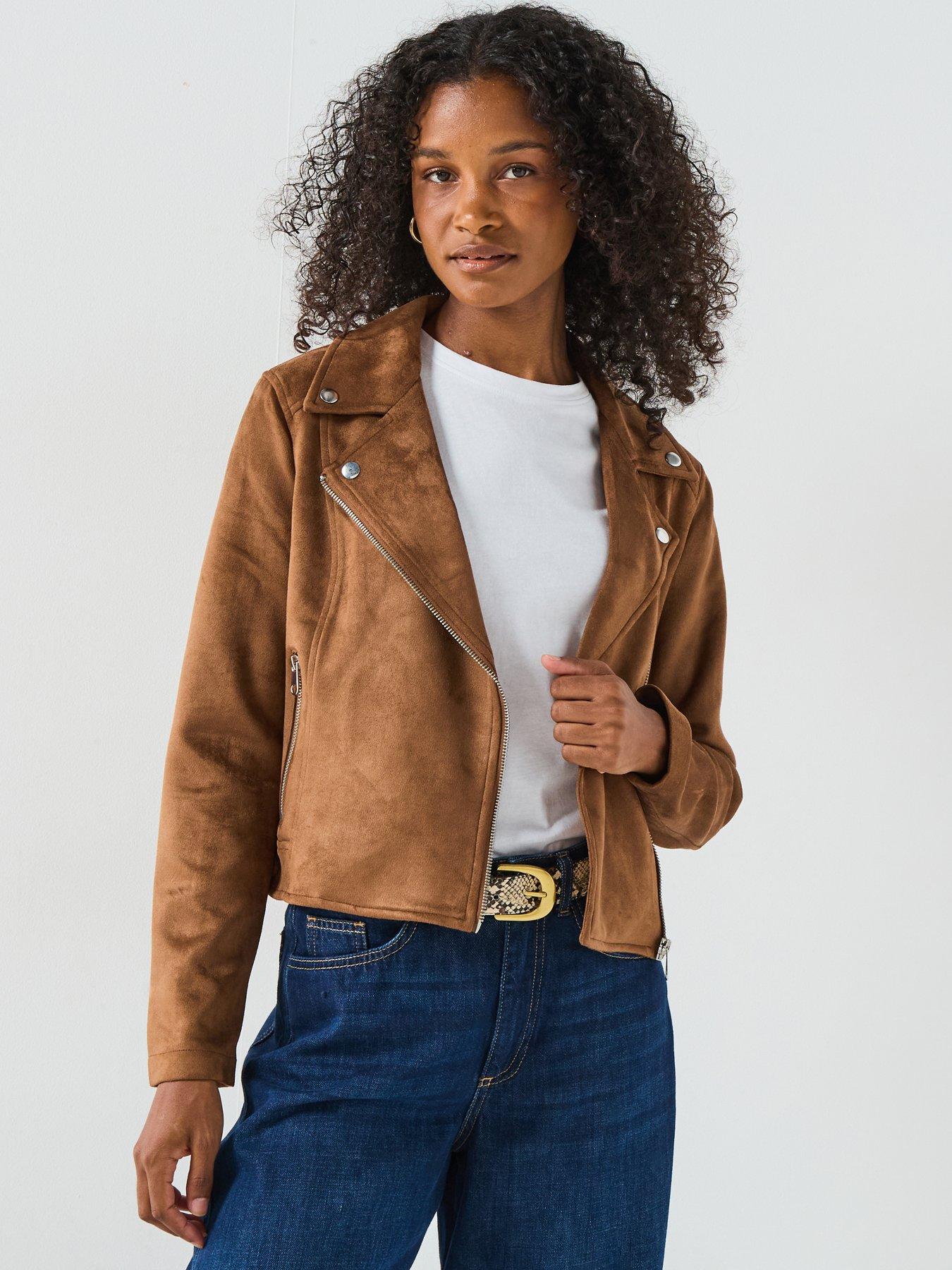 Vero Moda Jose Short Faux Suede Jacket - Brown | Very Ireland