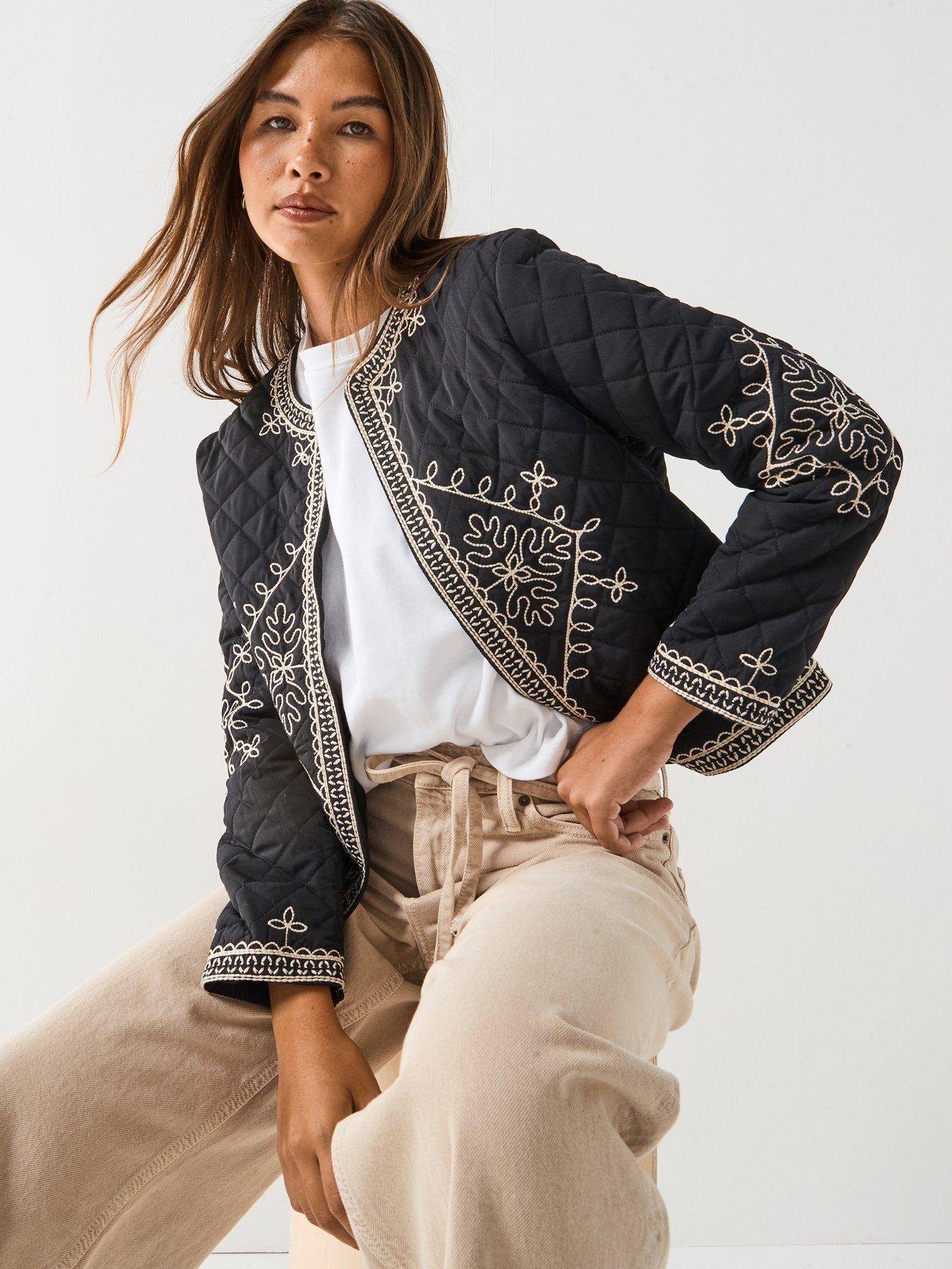 Image 1 of 5 of JDY Billie Long Sleeve Quilted Shacket - Black