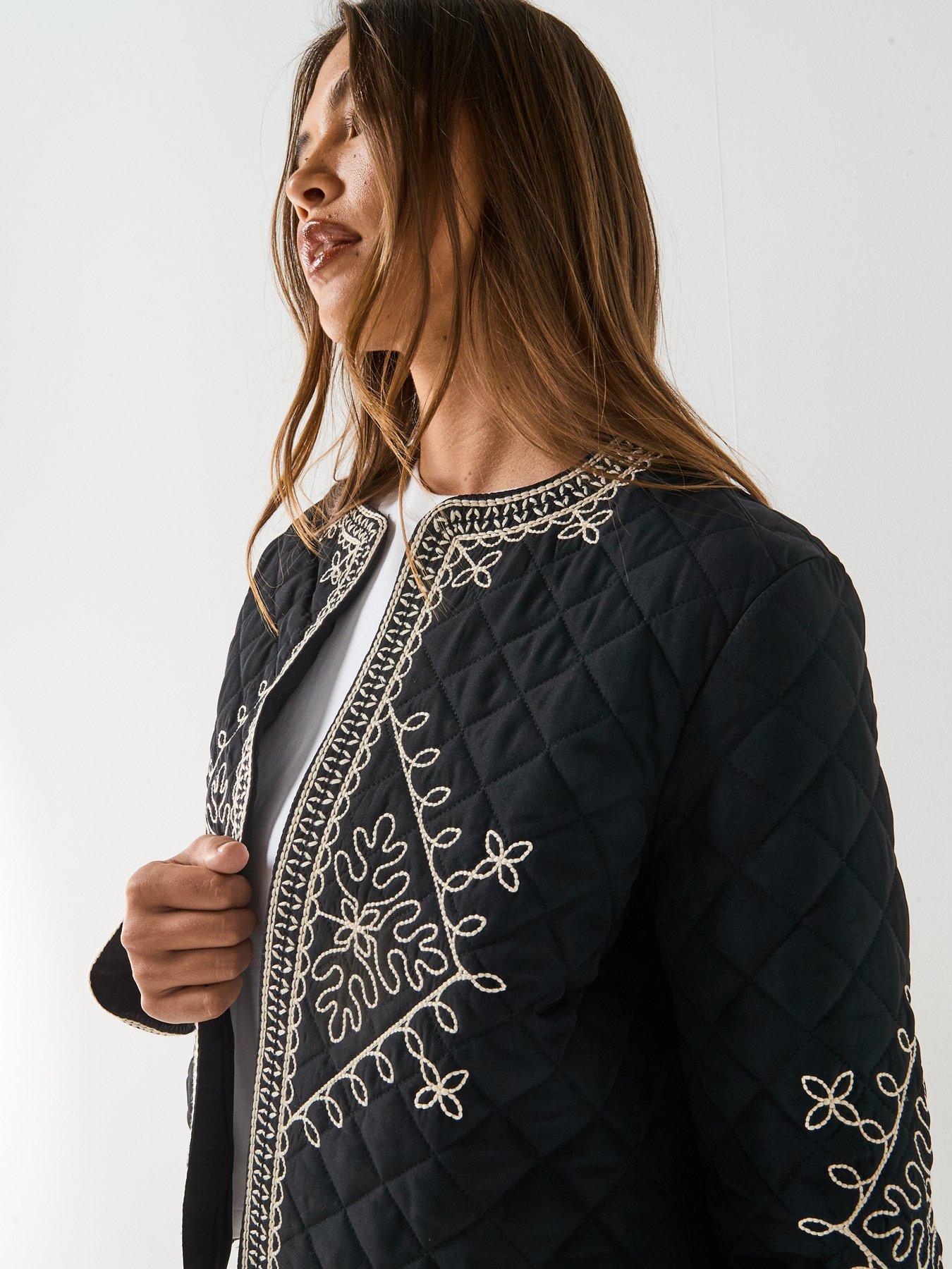 Image 4 of 5 of JDY Billie Long Sleeve Quilted Shacket - Black