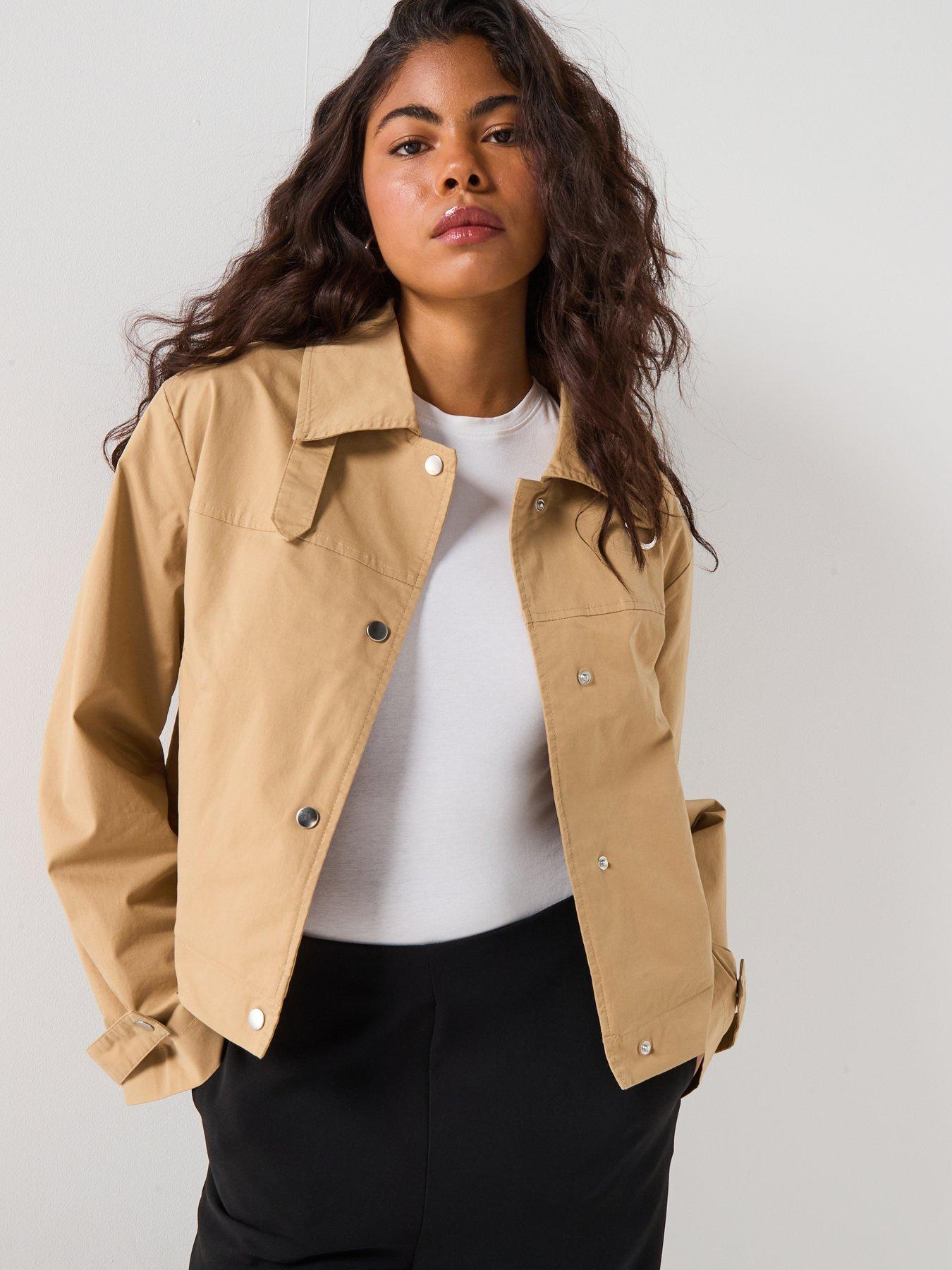only-liana-long-sleeve-short-trench-jacket-beigefront