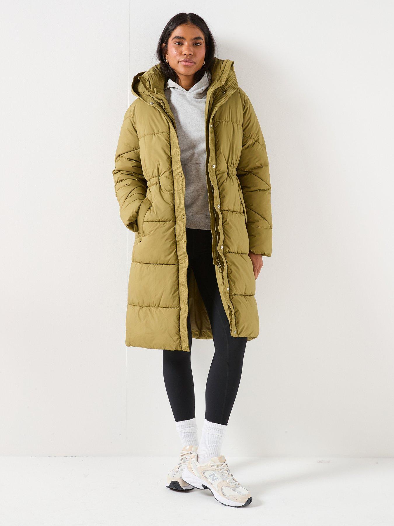 jdy-nathalie-long-padded-coat-green