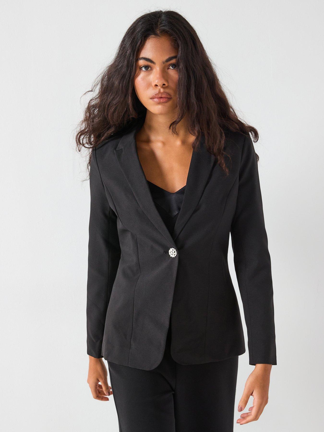 vero-moda-filia-long-sleeve-fitted-blazer-black