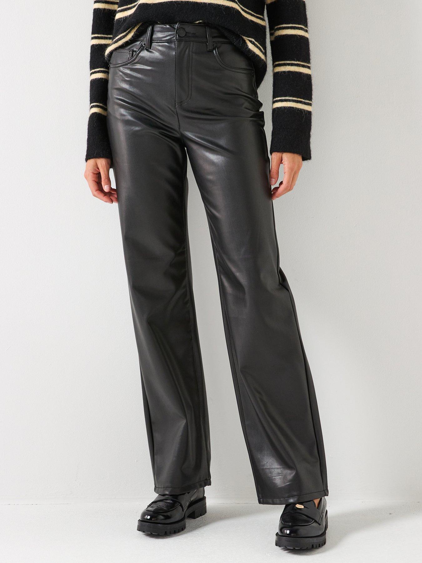 Image 1 of 4 of Vero Moda Tessa High Rise Wide Leg Pant - Black