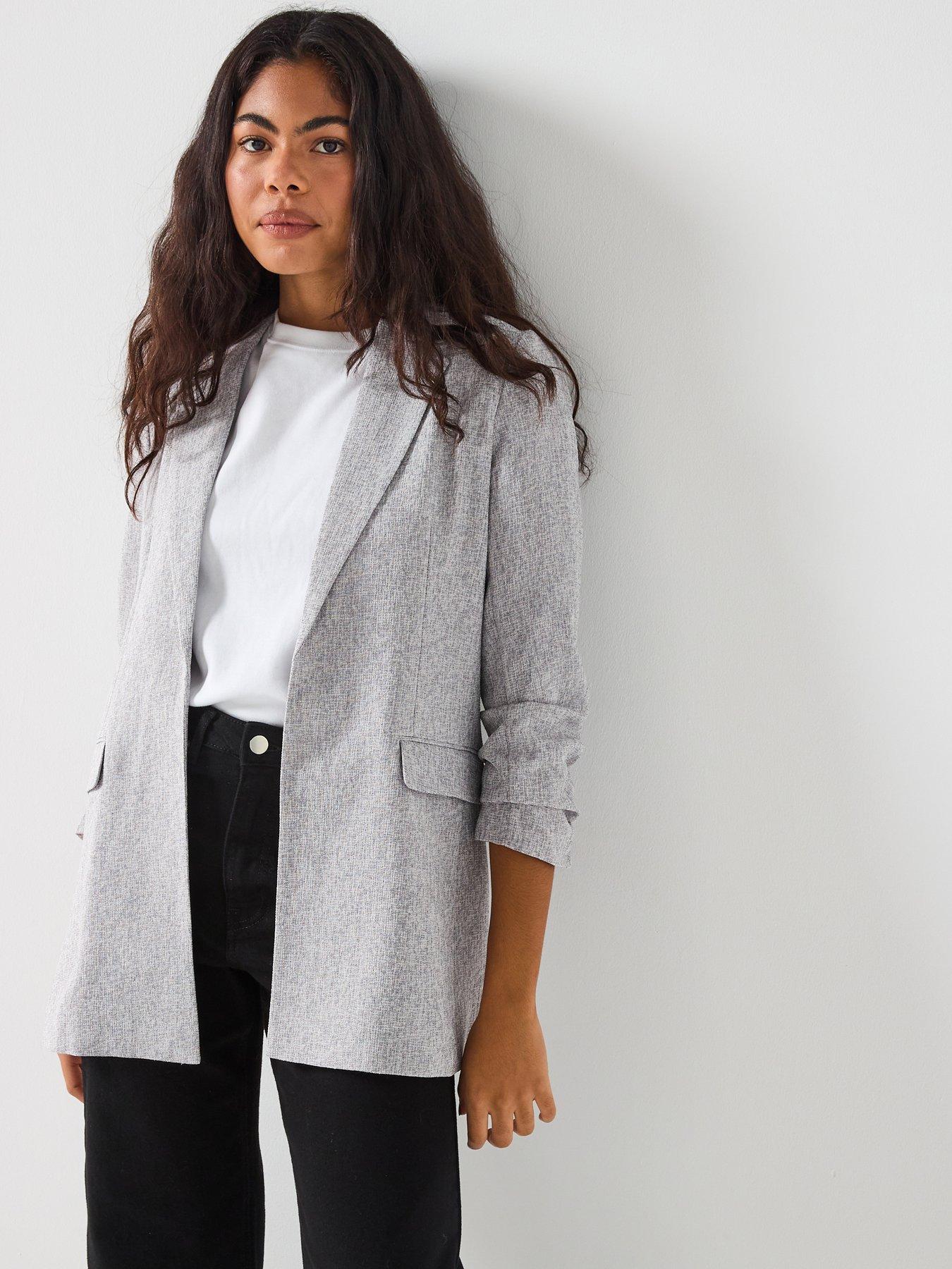vero-moda-vmtammi-34-sl-tweed-blazer-grey