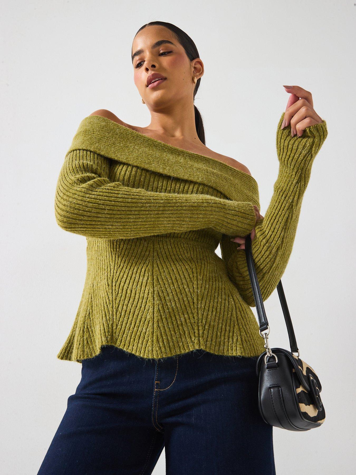 Vero Moda Lucy Lu Off Shoulder Knit - Green
