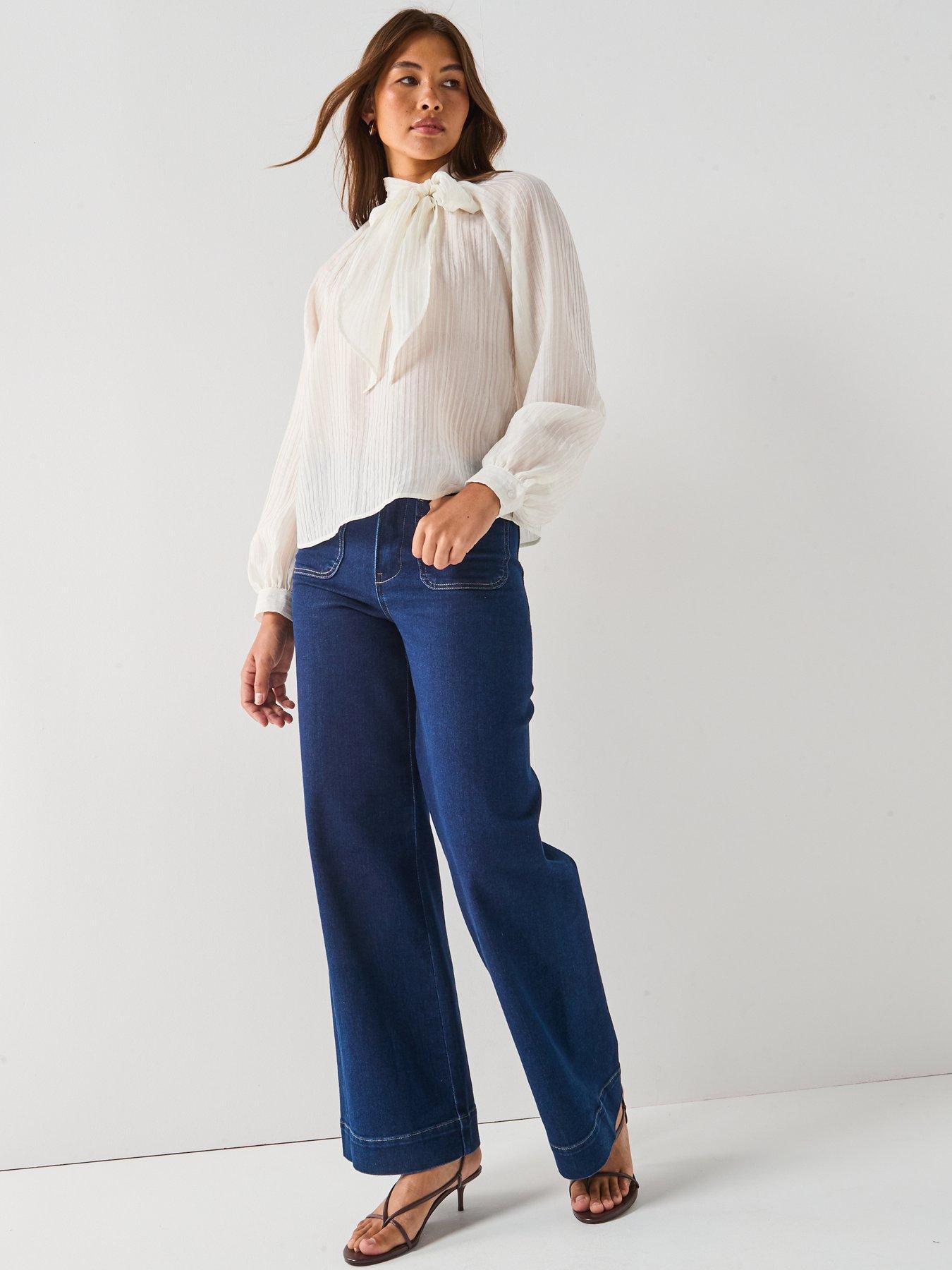 Image 3 of 5 of JDY Norma Long Sleeve Bow Tie Neck Blouse - White
