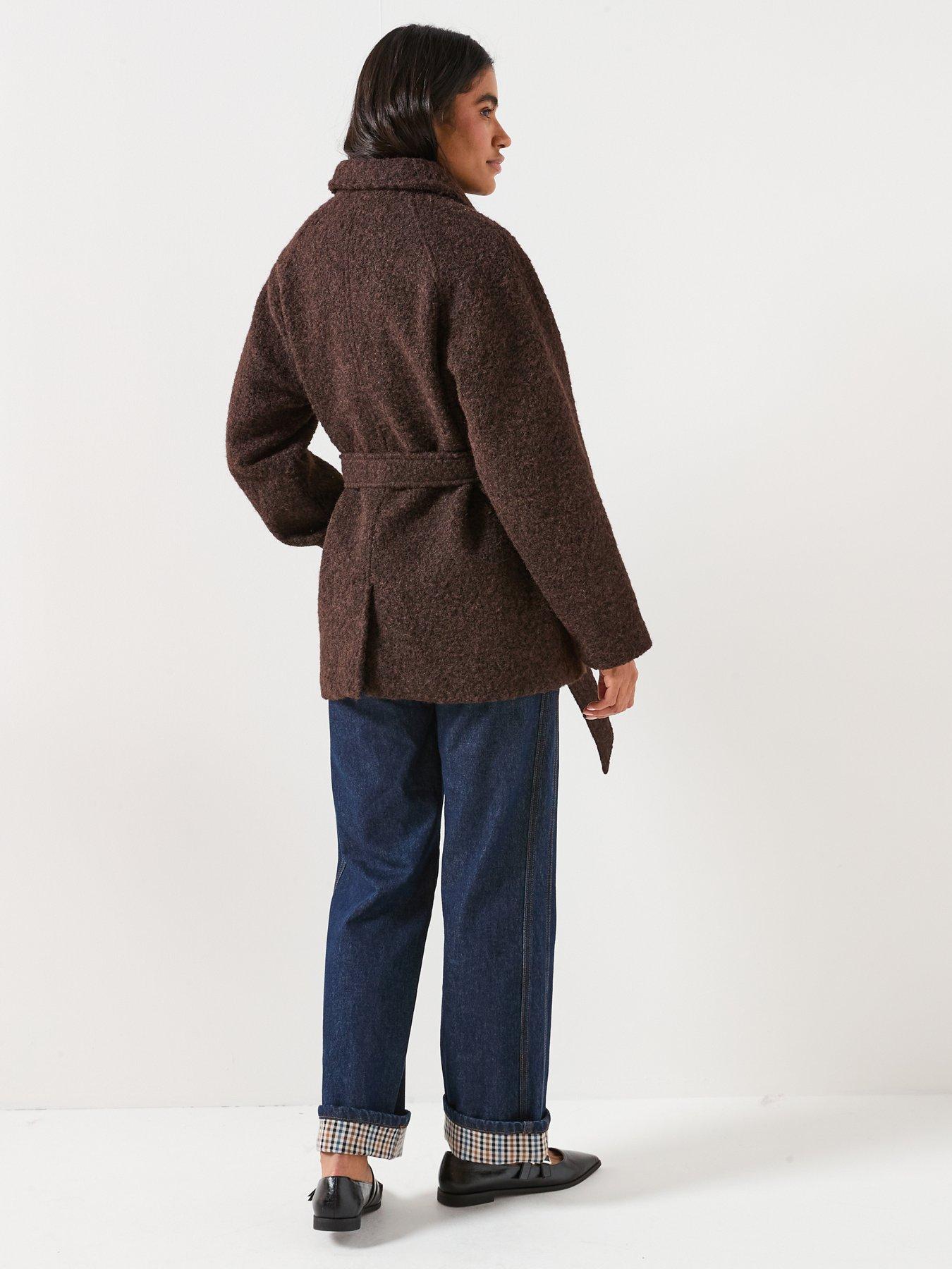 jdy-nevada-boucle-belt-coat-brownstillFront