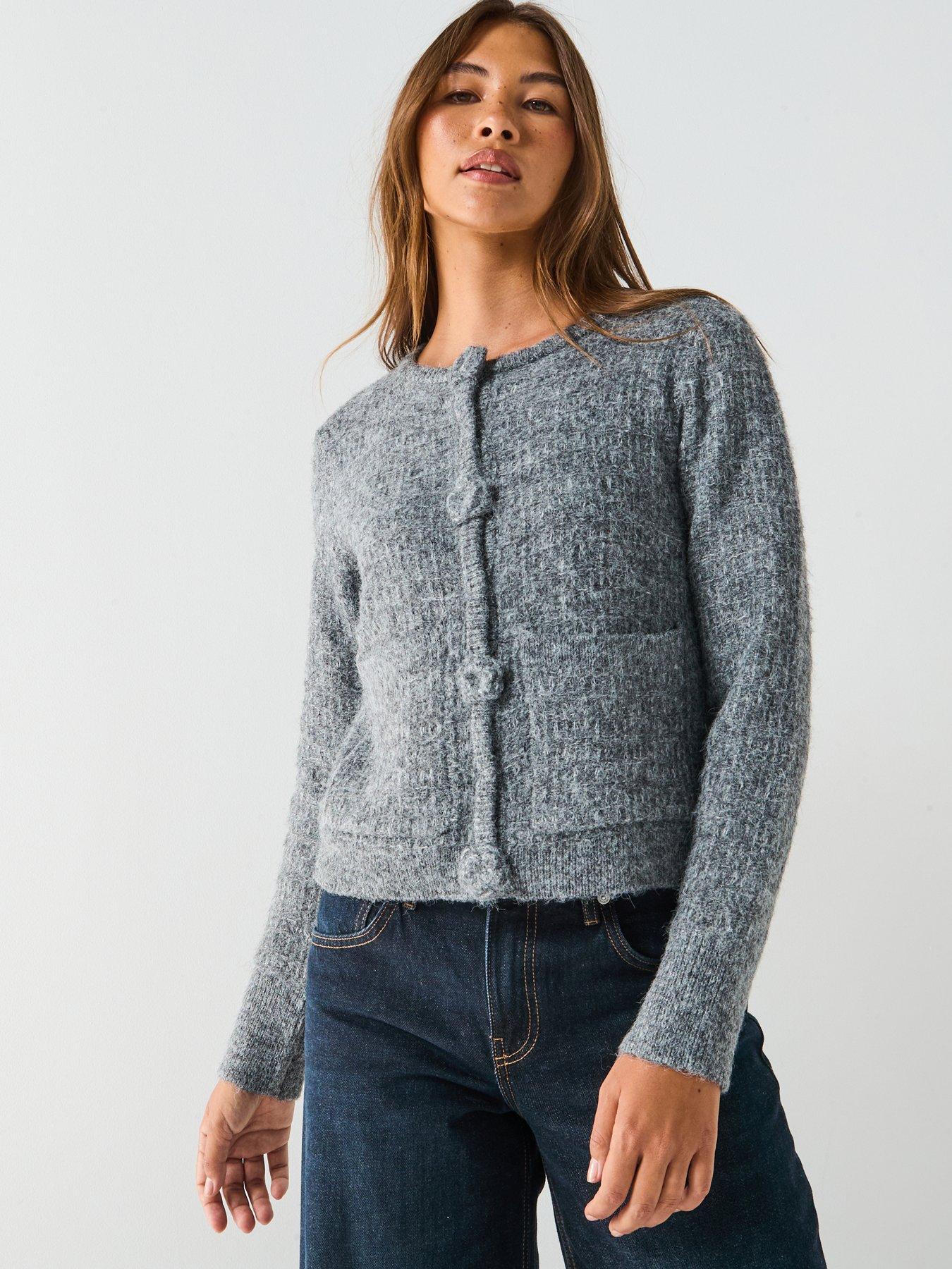 Vero Moda Blossom Long Sleeve Cardigan - Grey