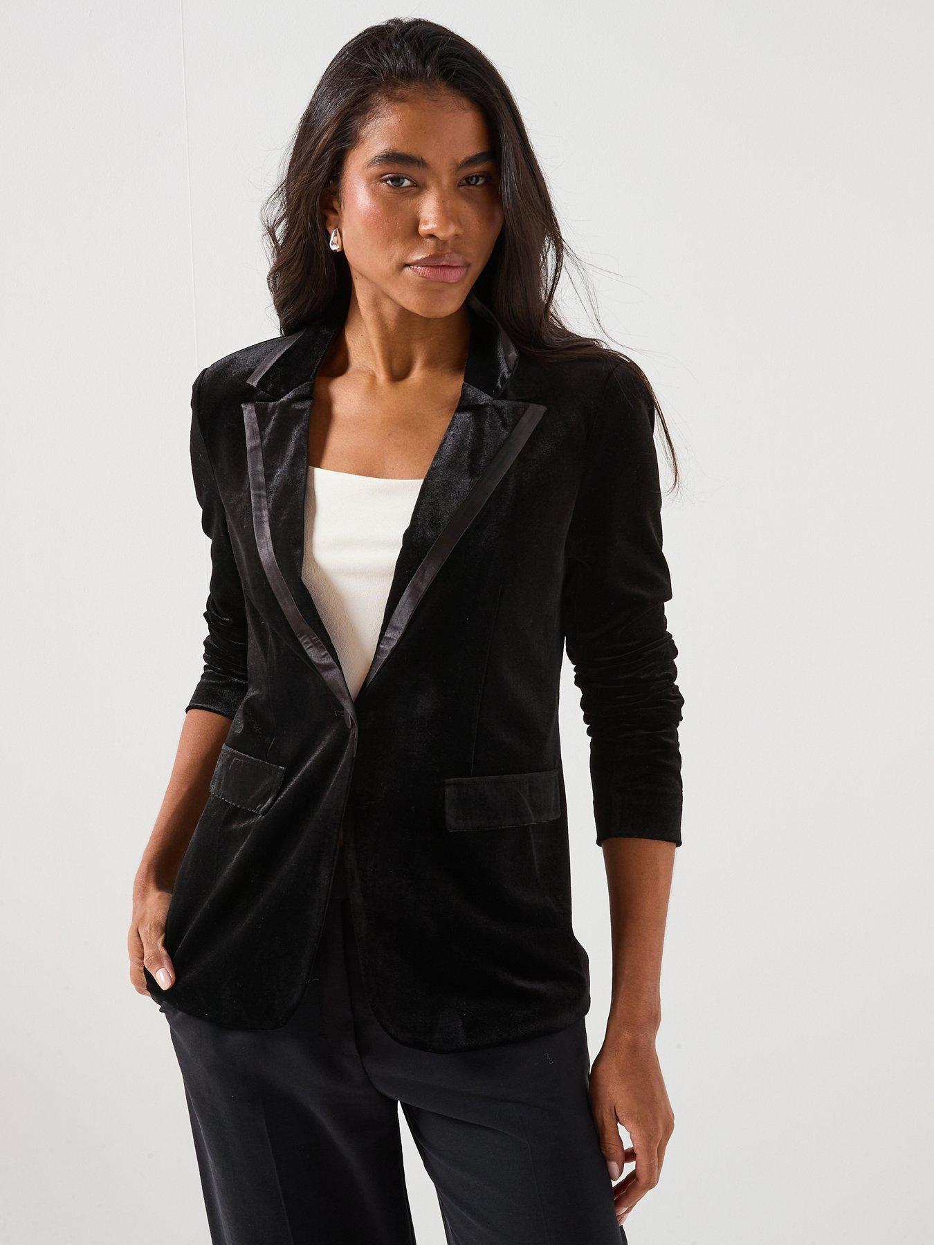 Vero Moda Haven Long Sleeve Velvet Blazer - Black