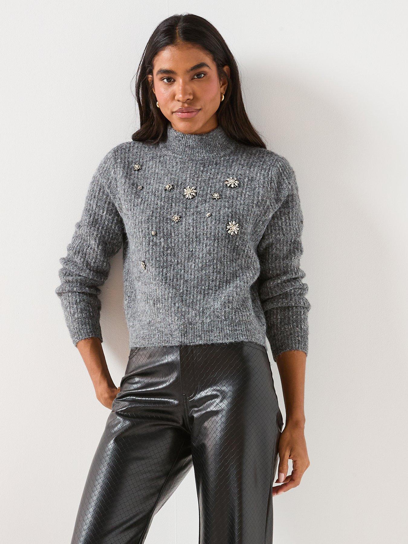 vero-moda-vmvenedig-knitted-pullover-greyfront