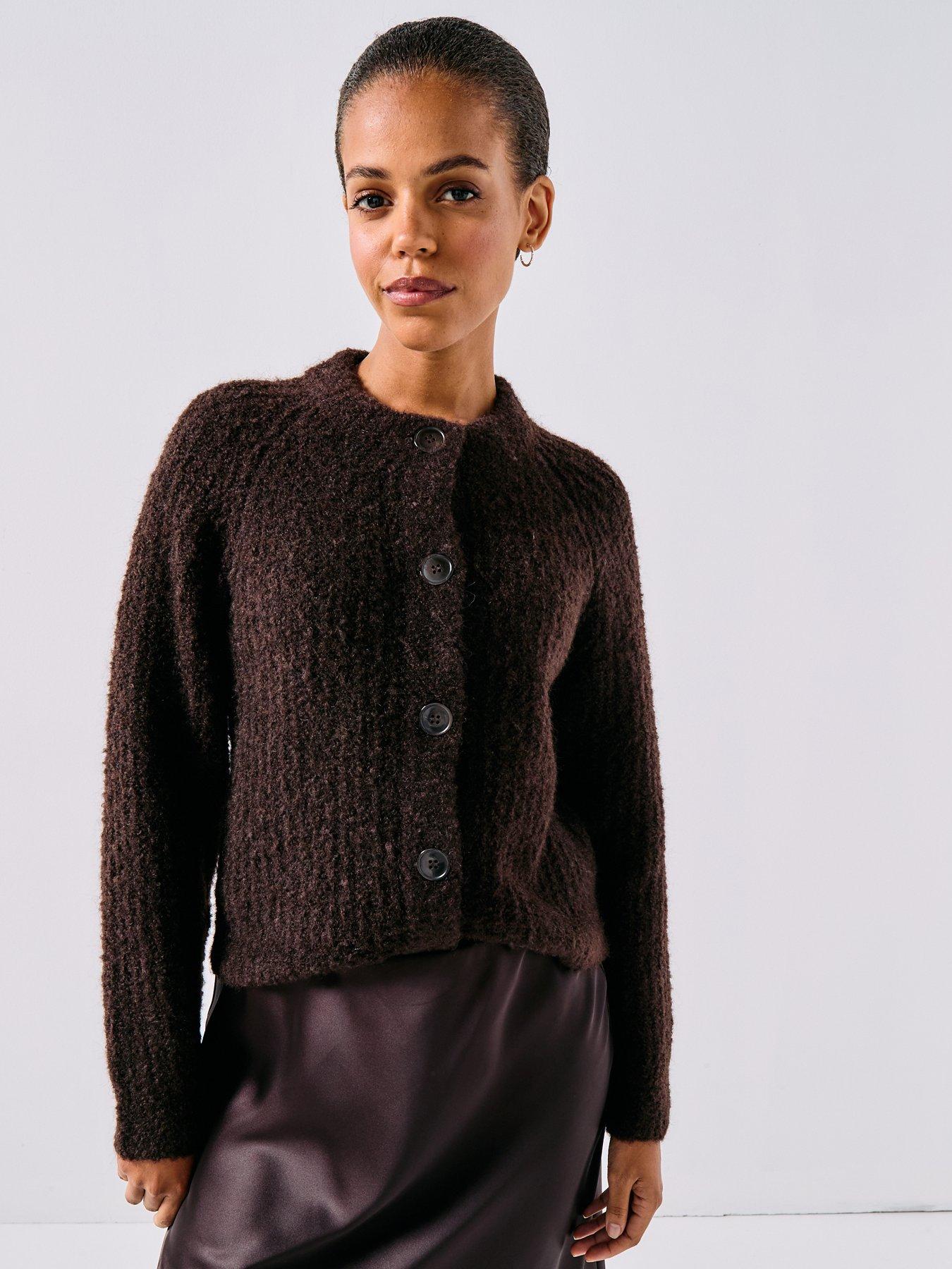 vero-moda-carmen-o-neck-cardigan-brown