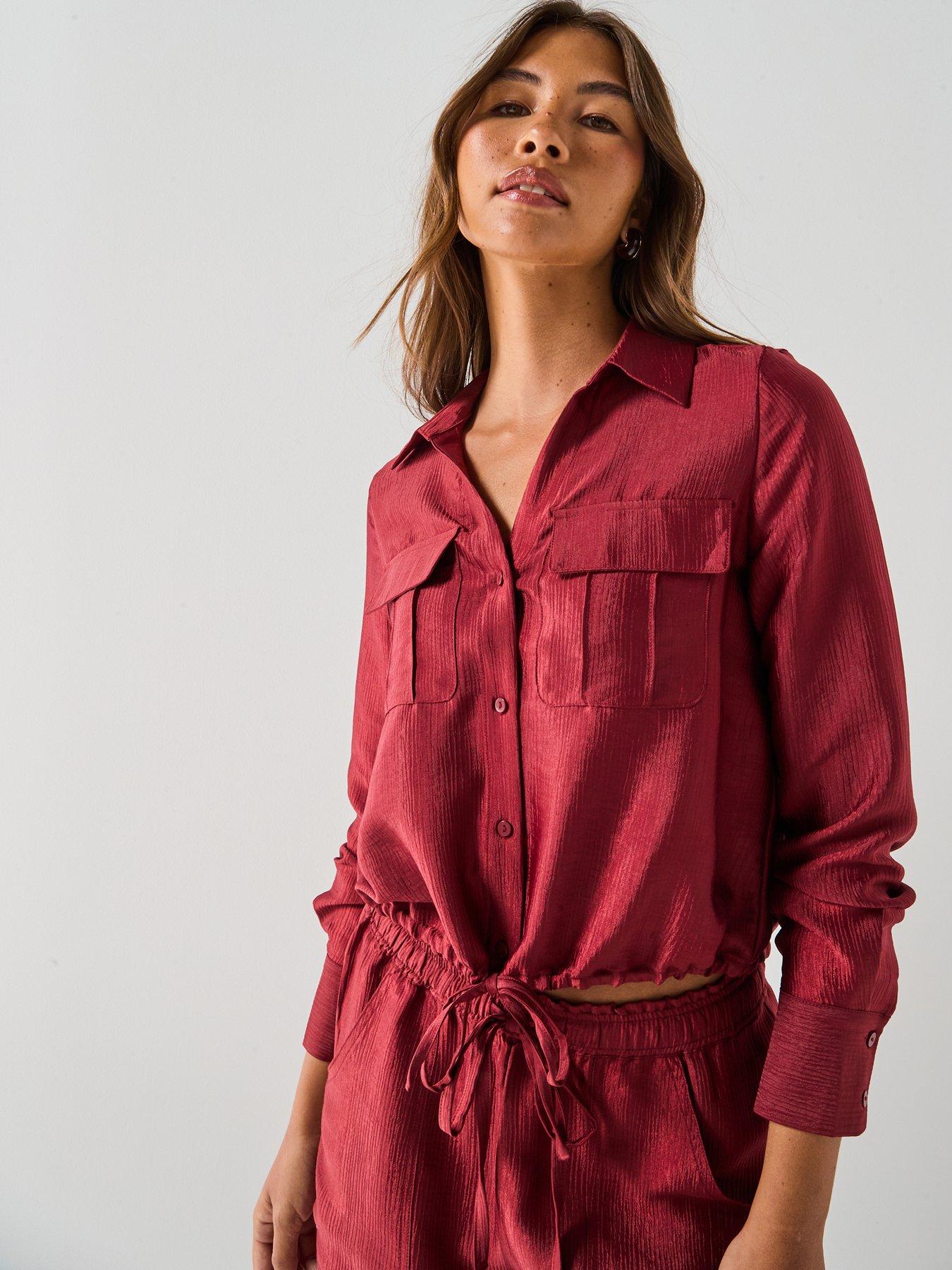 vero-moda-toma-long-sleeve-tie-shirt-redfront