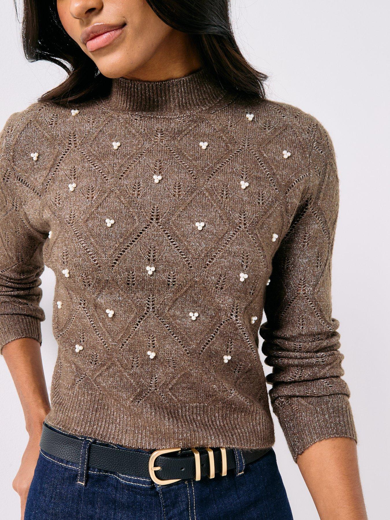 jdy-structure-pearl-knit-jumper-brownoutfit