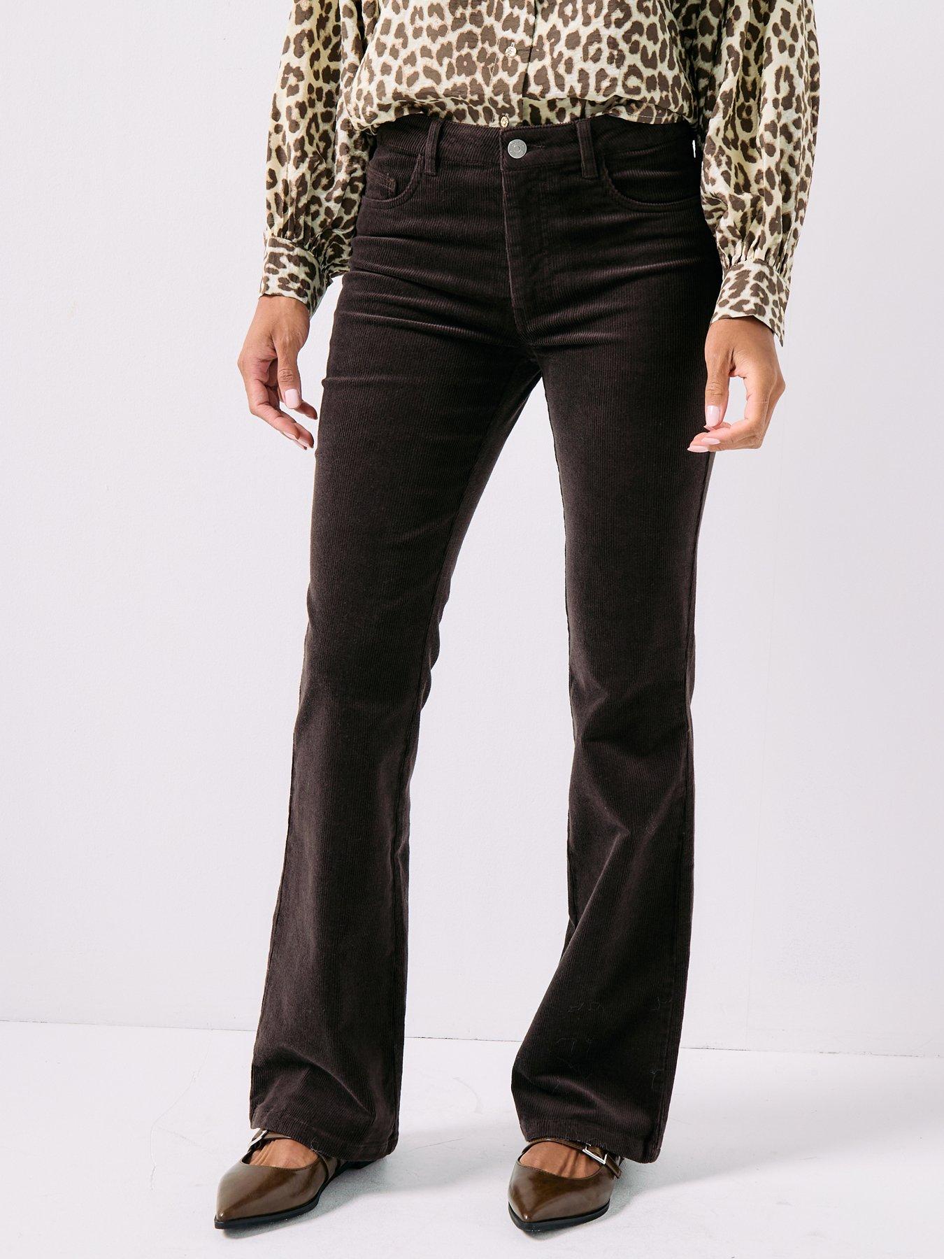 jdy-salone-flared-cord-trousers-brown