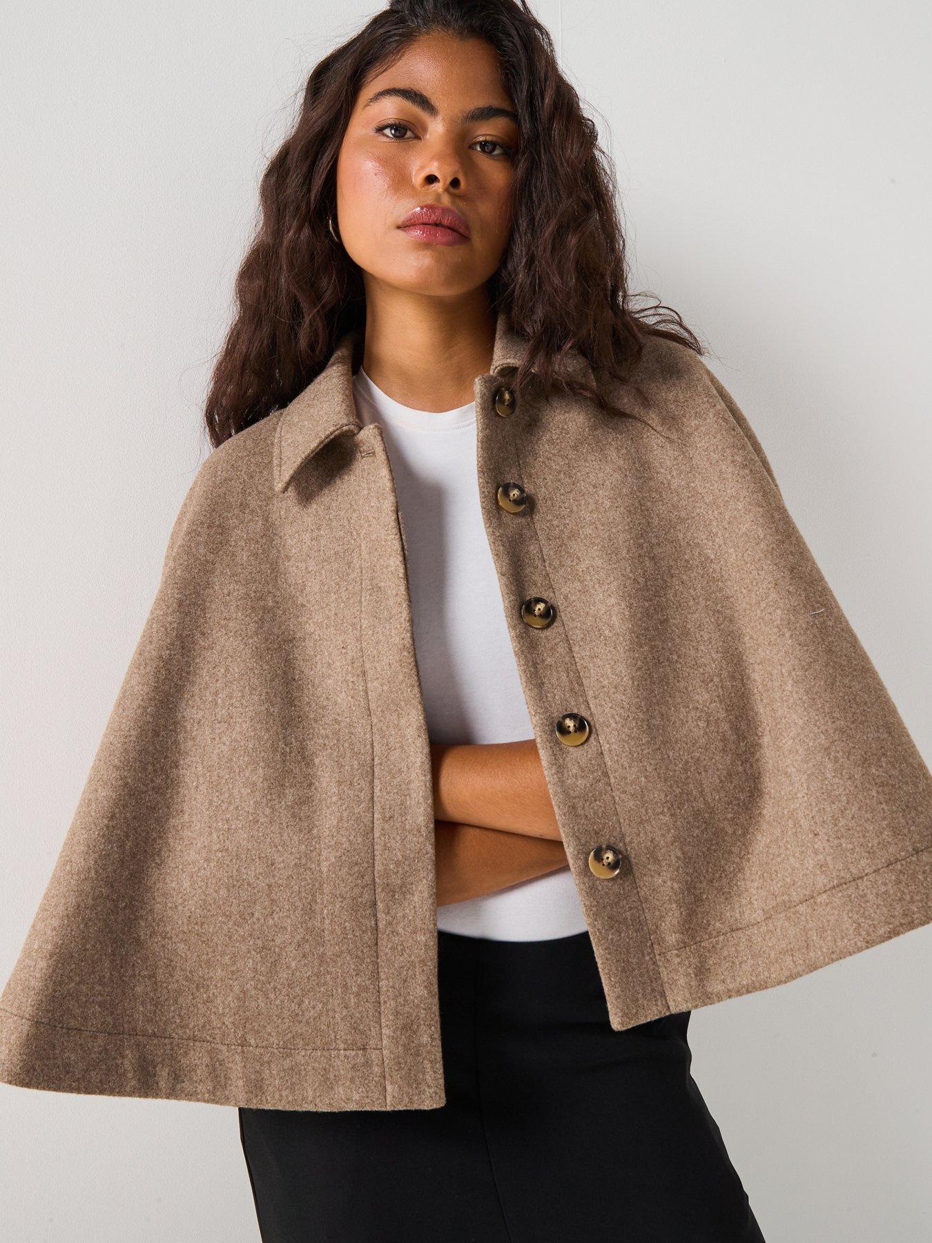 aware-taliana-cape-jacket-brown