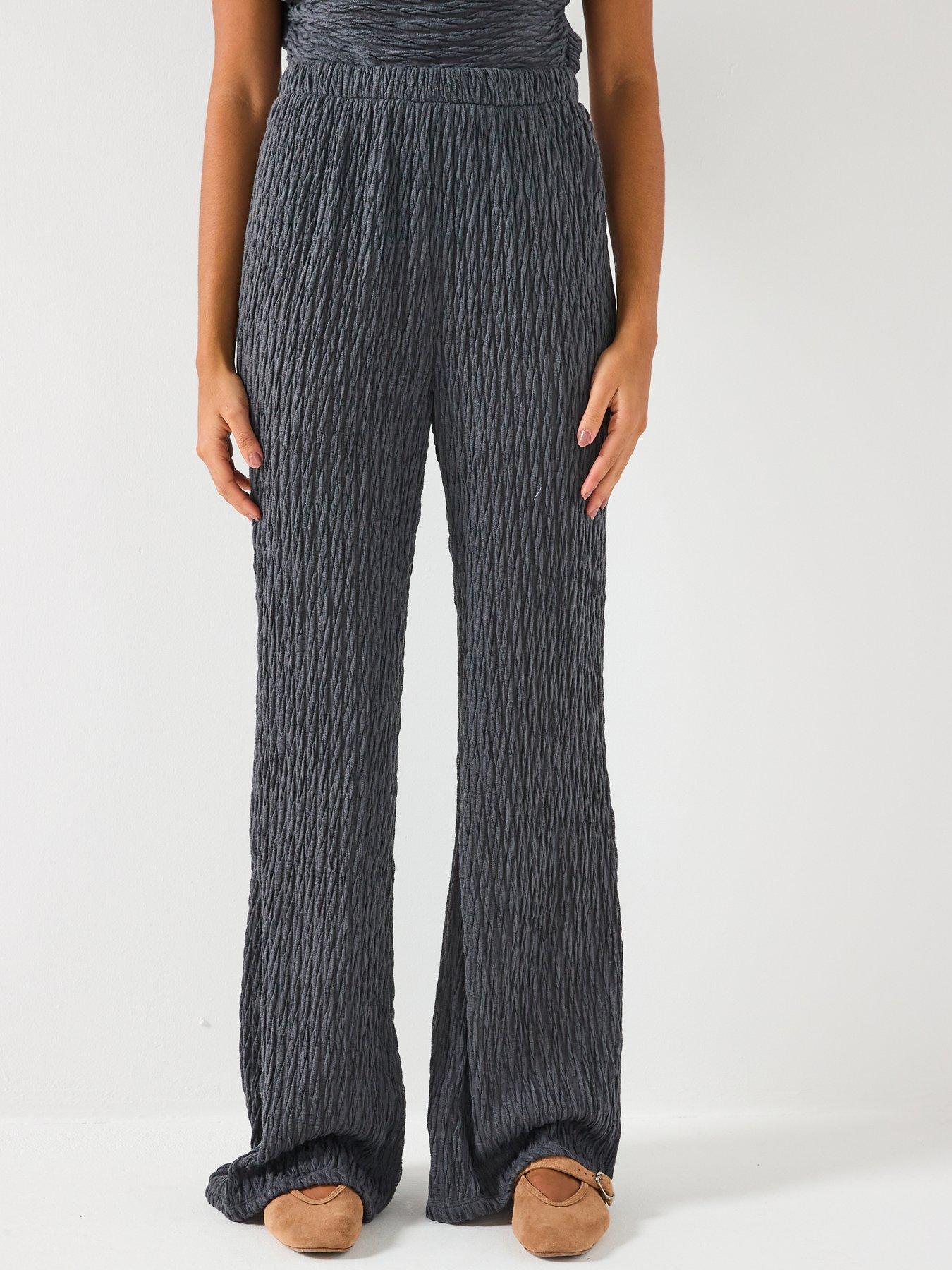 Vero Moda Fie High Waisted Flared Jersey Pant Co-Ord - Grey