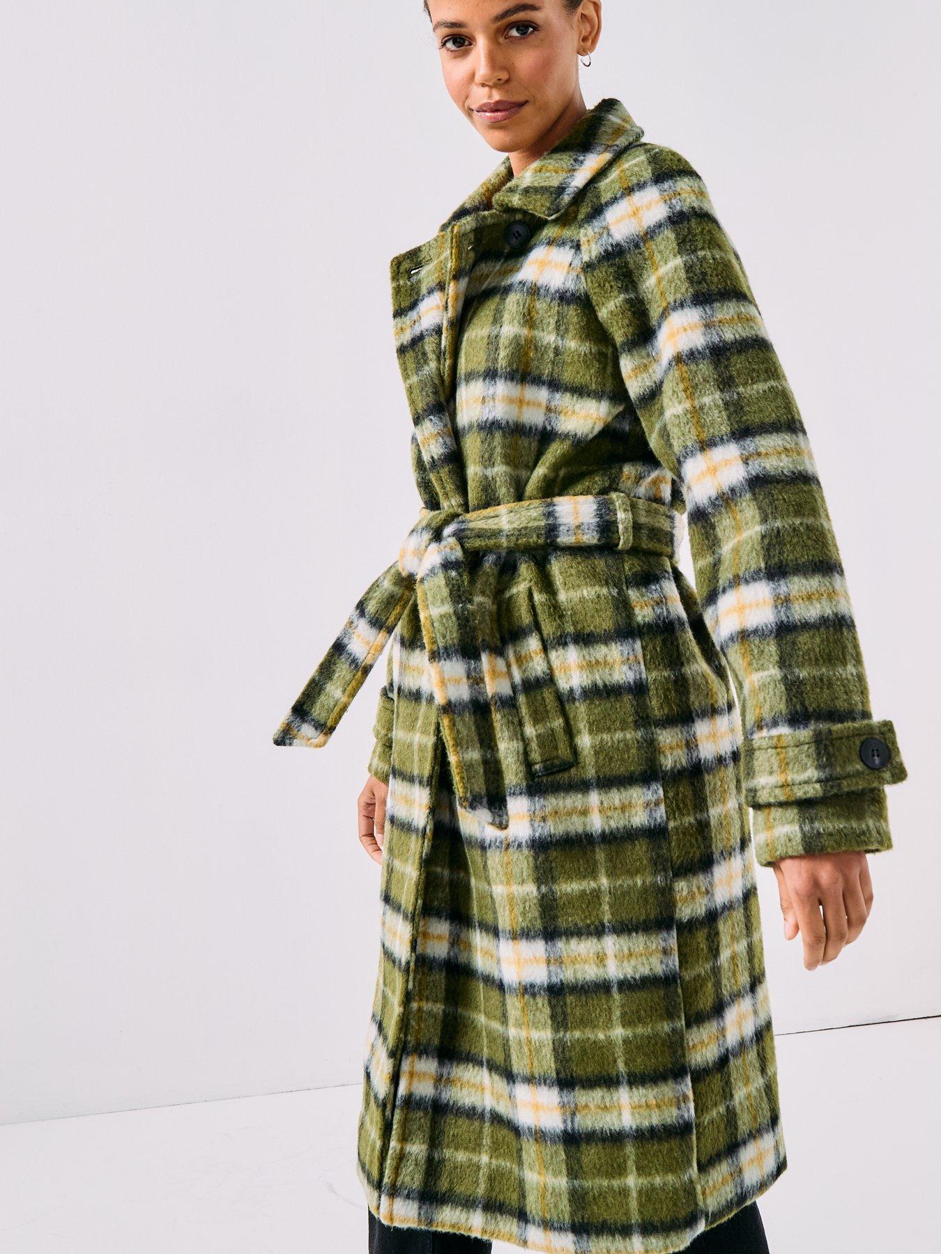 vero-moda-check-long-wool-textured-coat-greendetail