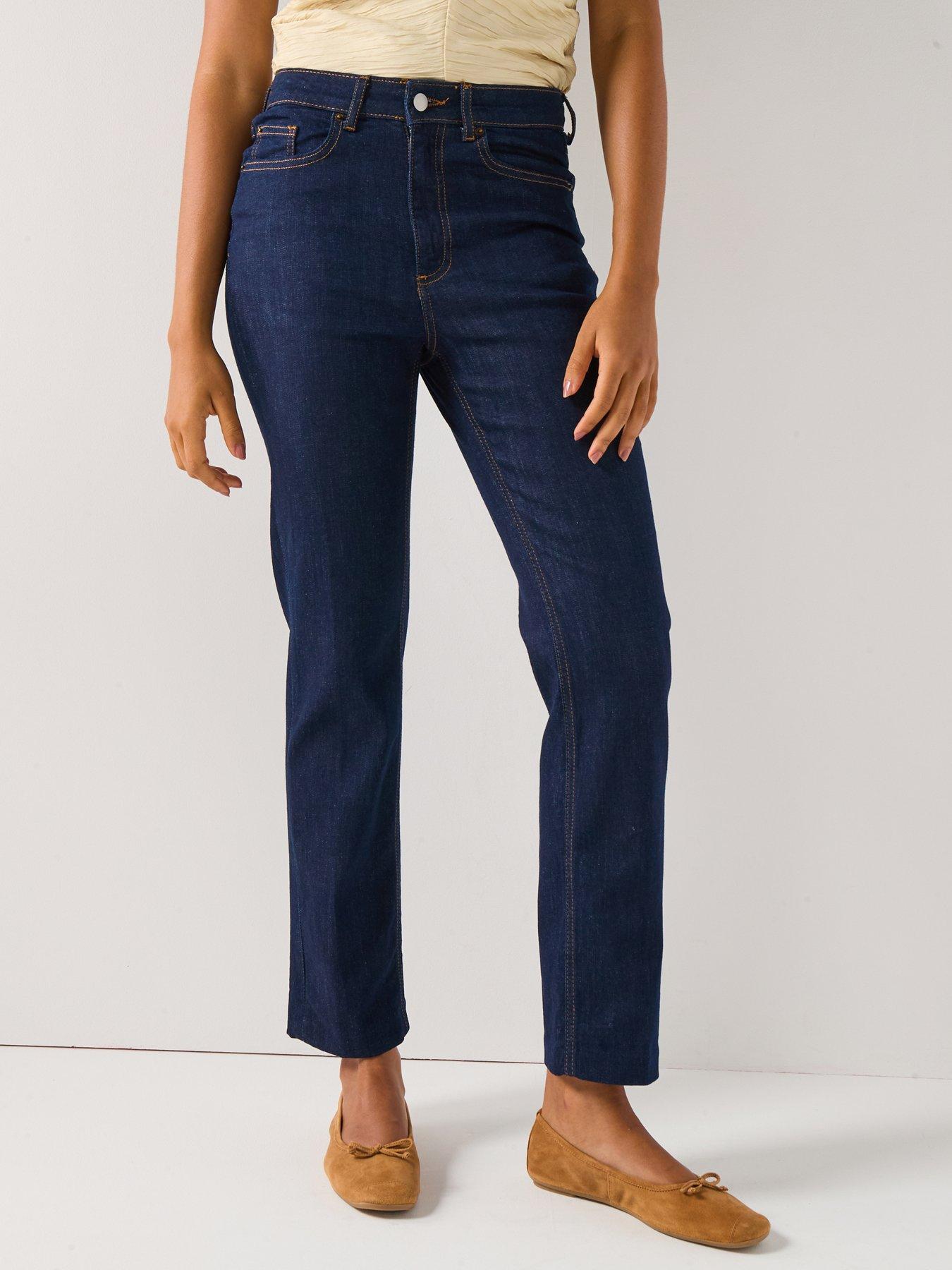 AWARE Alica High Rise Straight Leg Denim Jean - Blue