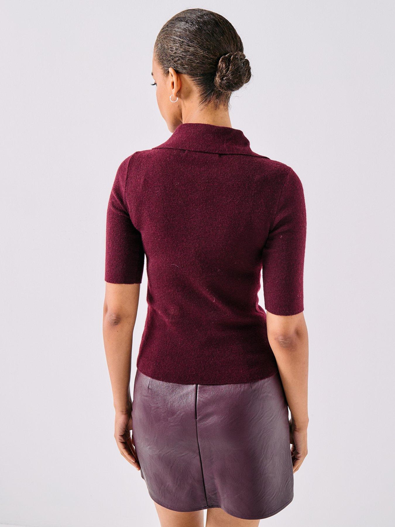 vero-moda-marina-24-sleeve-polonbspneck-pullover-redstillFront